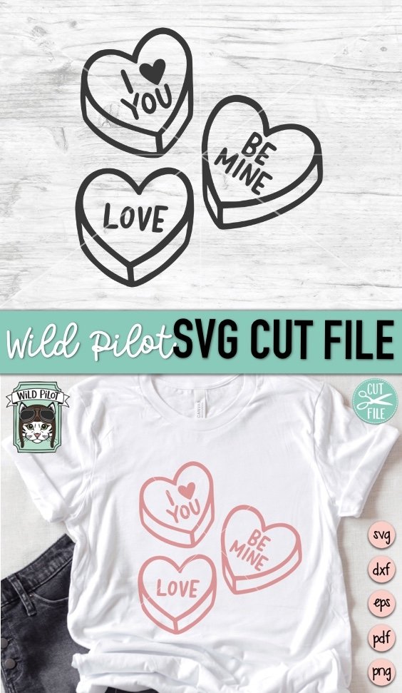 Valentines Day SVG, Candy Hearts SVG, Conversation Heart SVG
