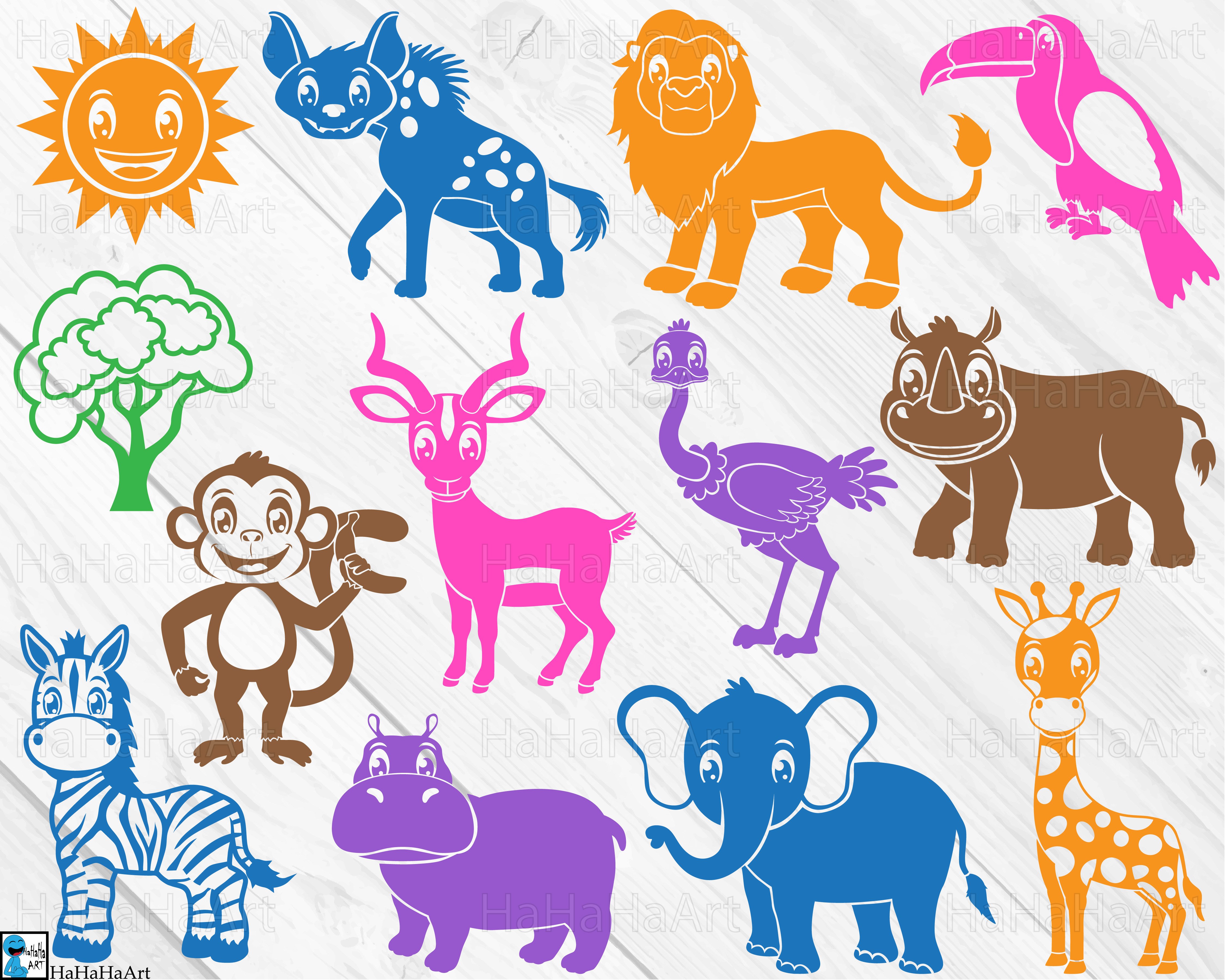 Safari Animals Designs - Clip art / Cutting Files (1023142)