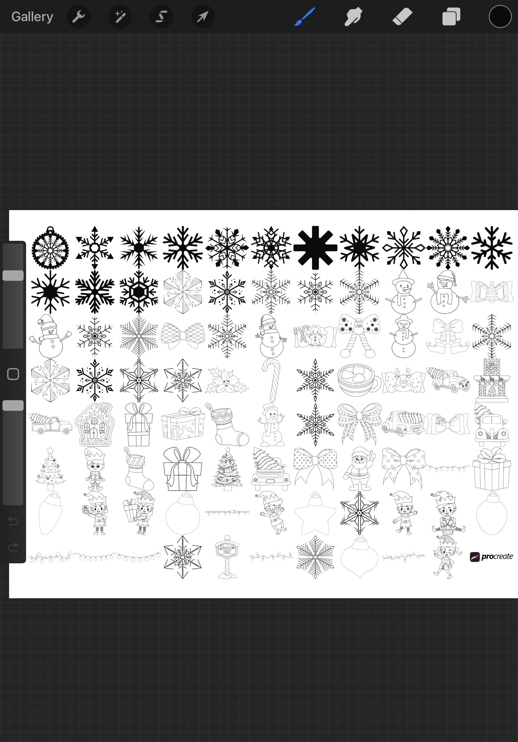 Christmas Winter Elements Procreate Brush Stamps (2320309)