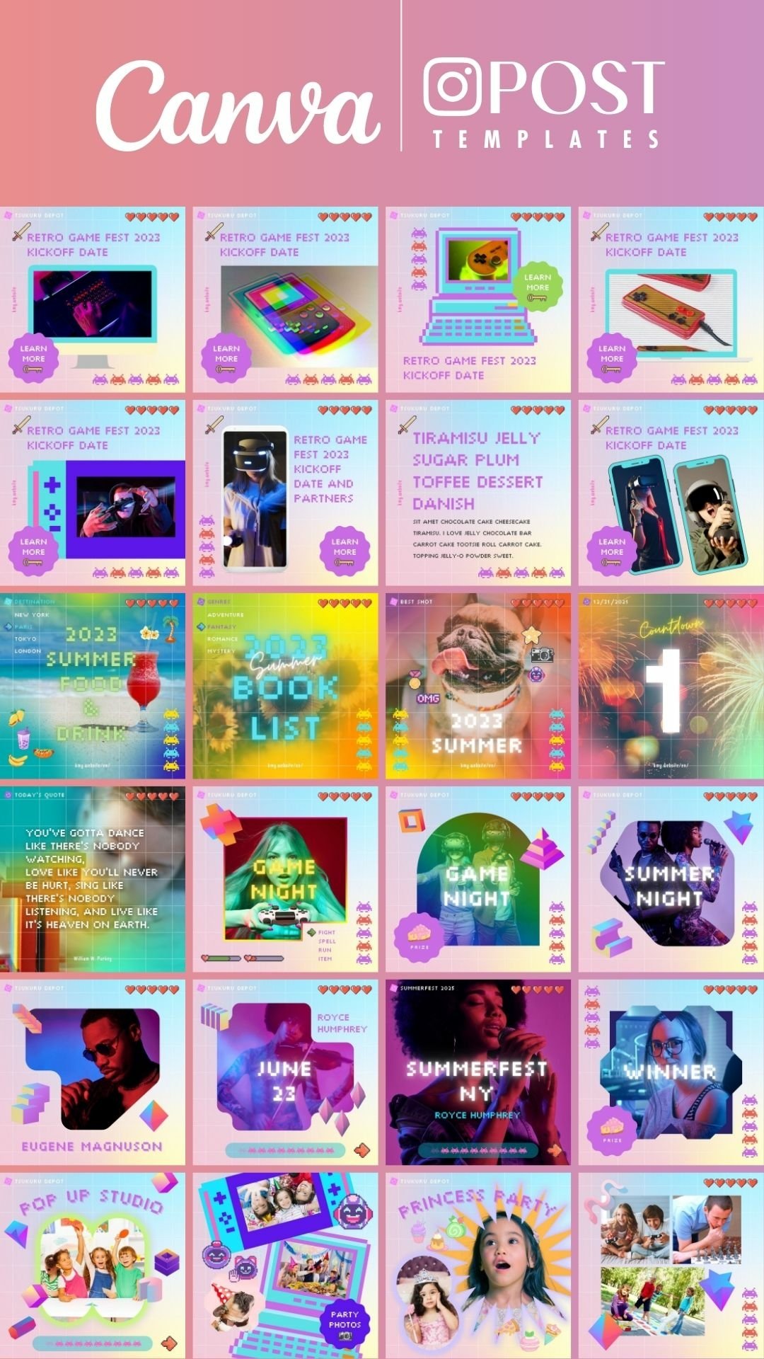 Instagram Template Canva Post Game - Animated Social Media