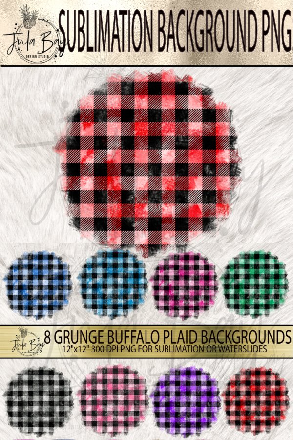 Sublimation Backgrounds Round Buffalo Plaid Grunge PNG