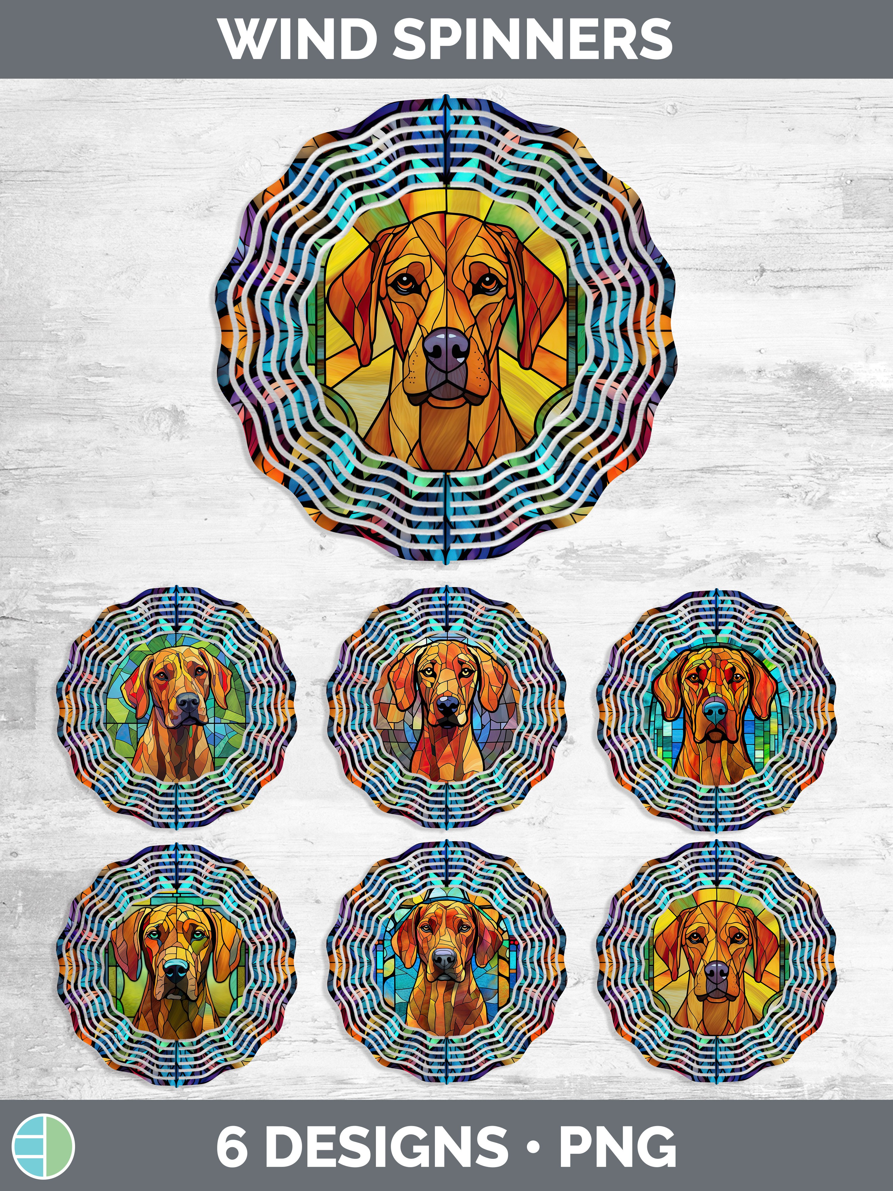 Stained Glass Pattern Rhodesian Ridgeback Stained Glass Rhodesian Ridgeback Dog Wind Spinner | Sublima
