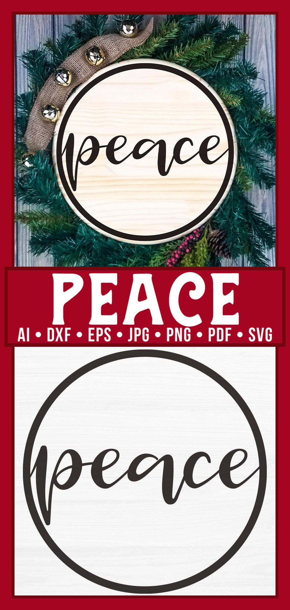 Peace Round Sign SVG