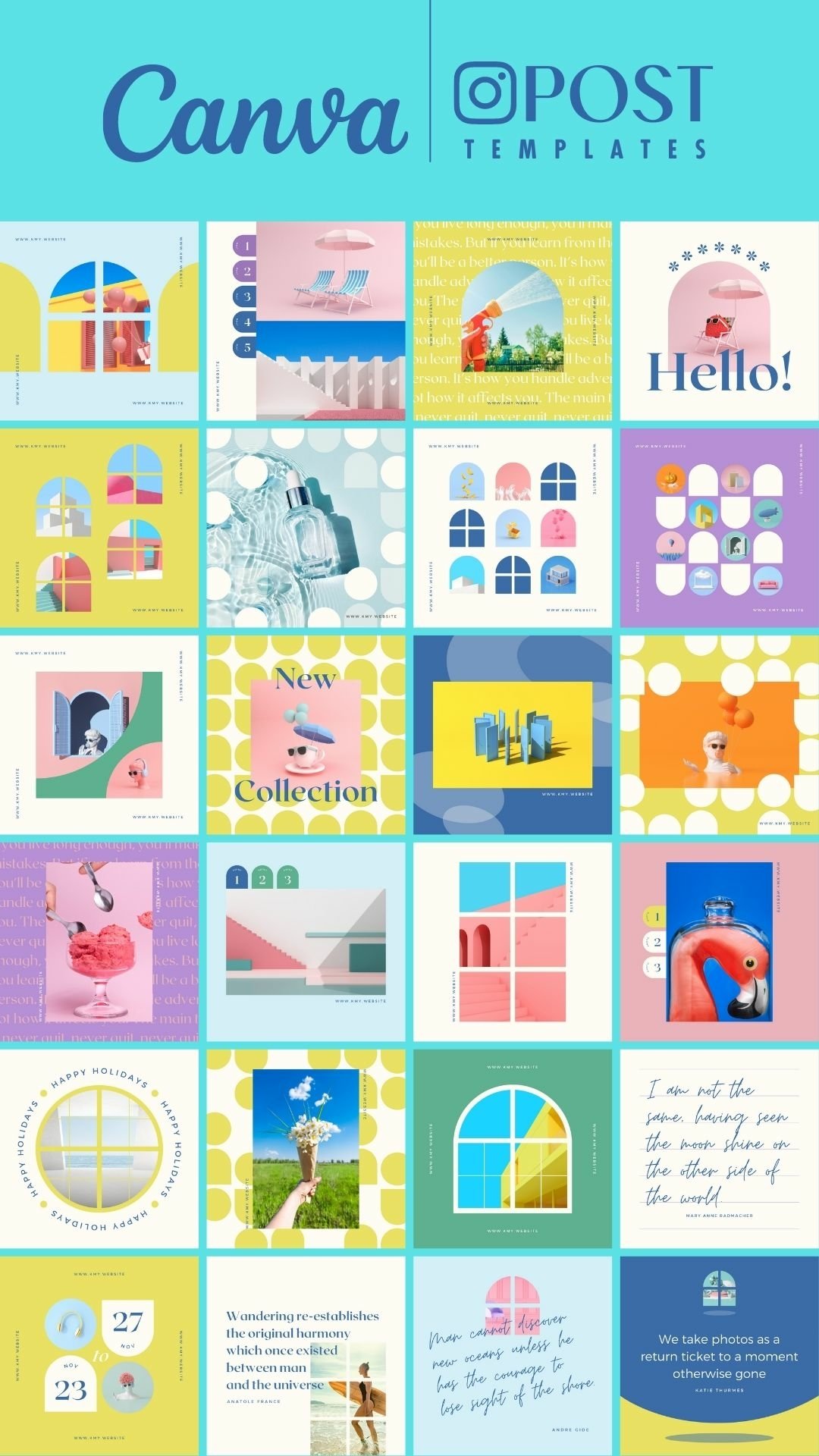 Instagram Template Canva Post Sun - Animated Social Media