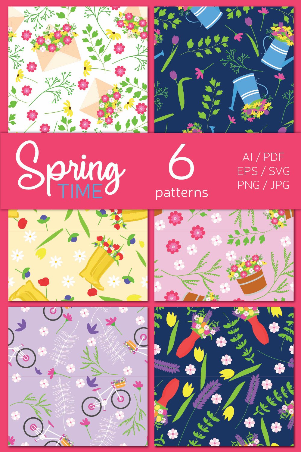 Spring seamless patterns (2435480)