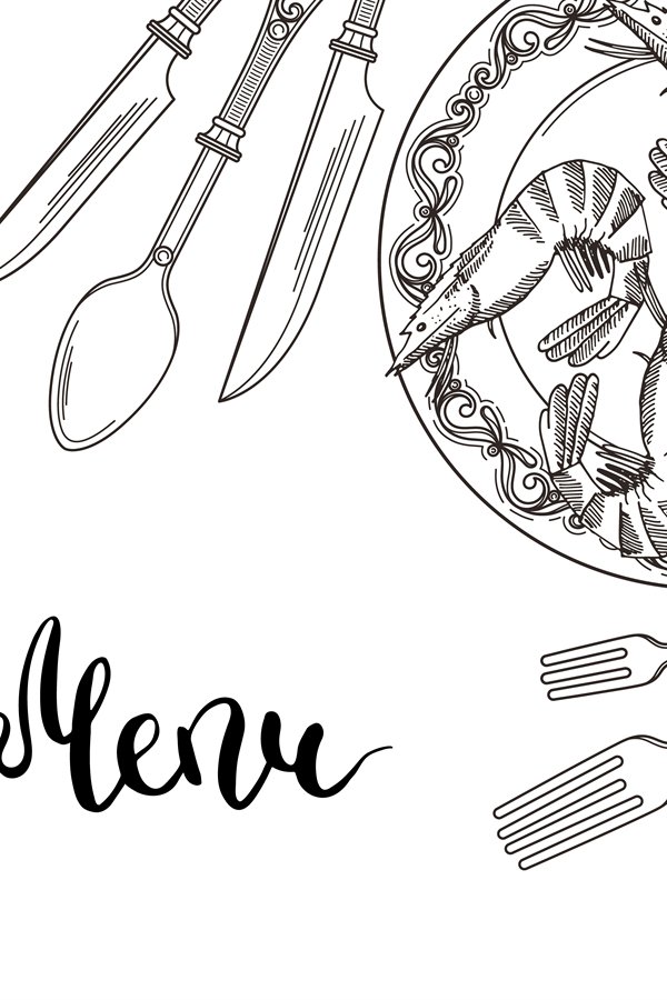Tableware Graphics Picture Vector background with hand drawn tableware (850473)