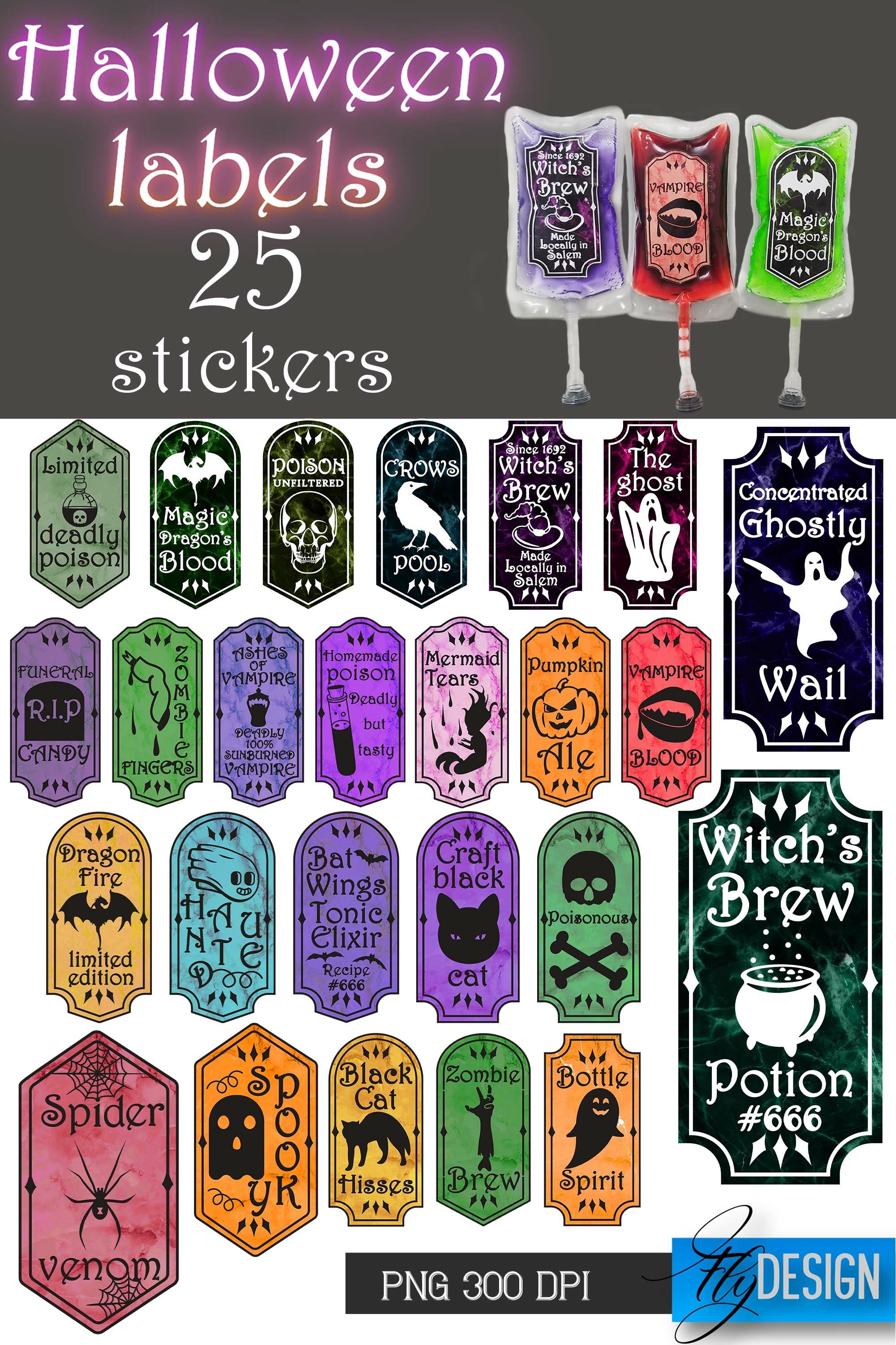 Halloween Labels | Potion Labels | Vintage Bottle (2120129)