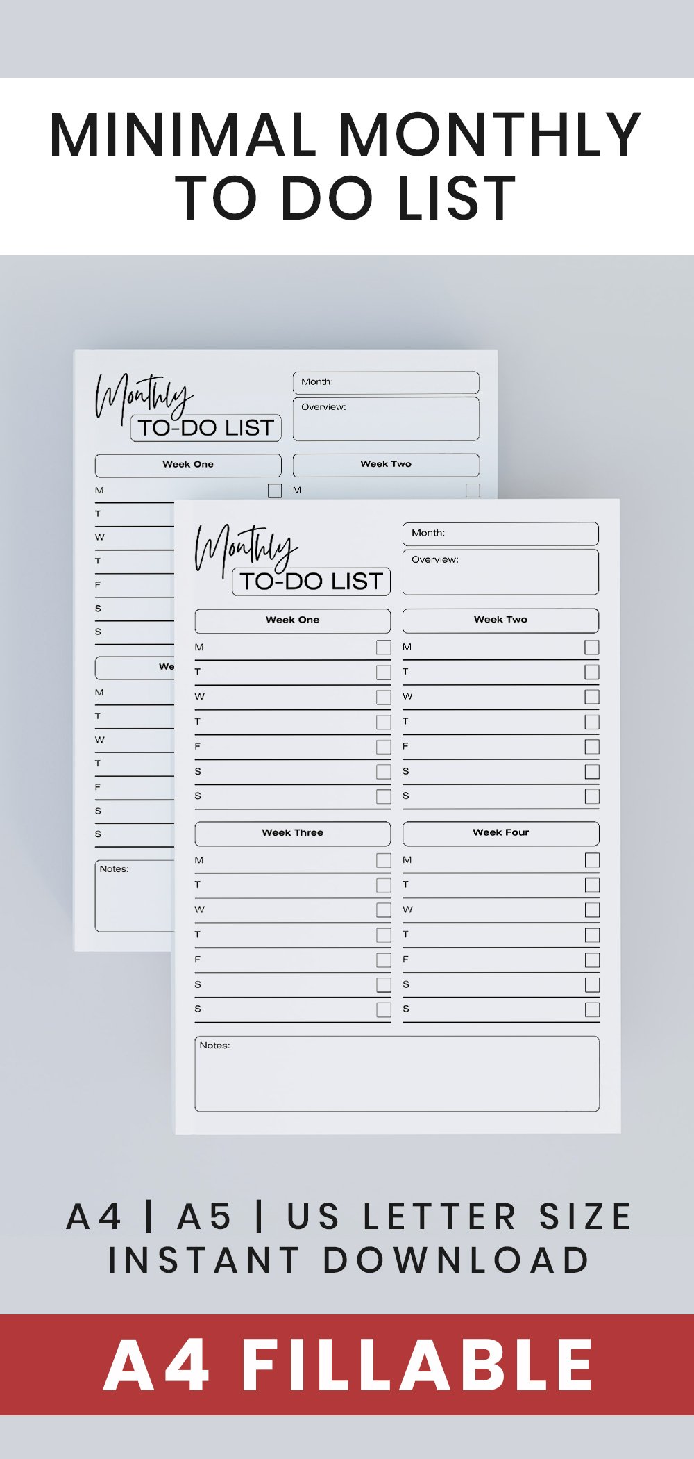 Monthly To Do List Printable