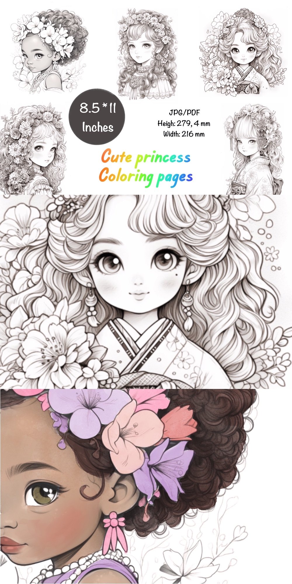 Cute Princess Coloring Pages