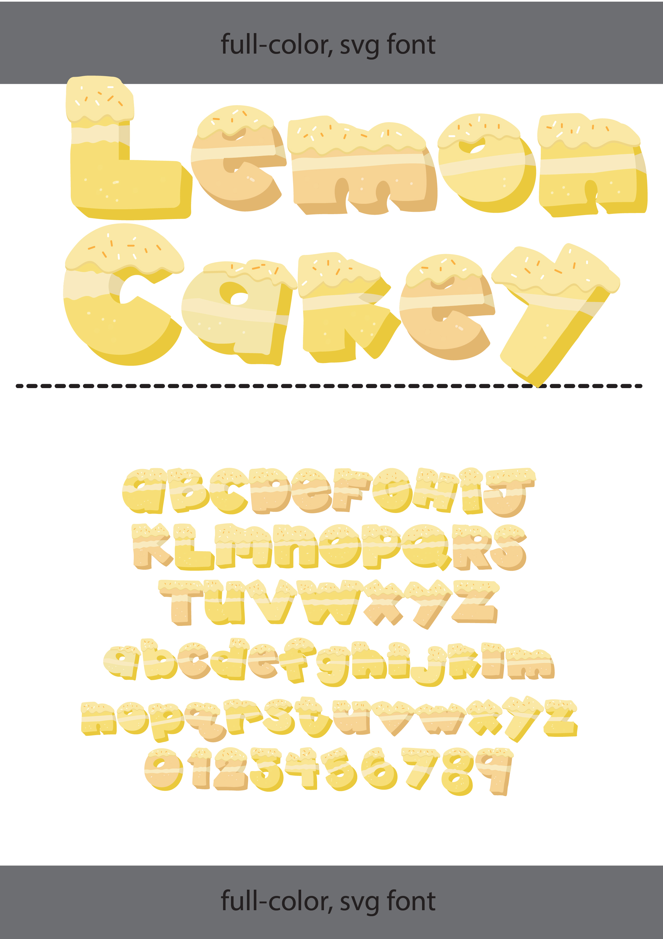 Full color cake font for Canva and Cricut.
