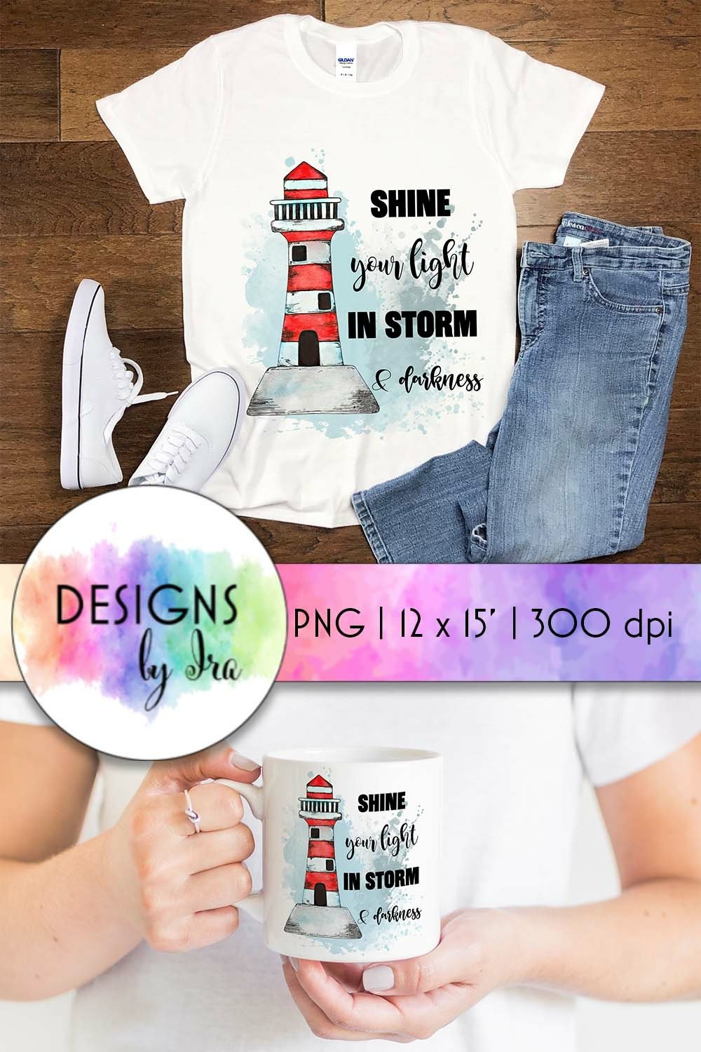 lighthouse sublimation positive quotes nautical print