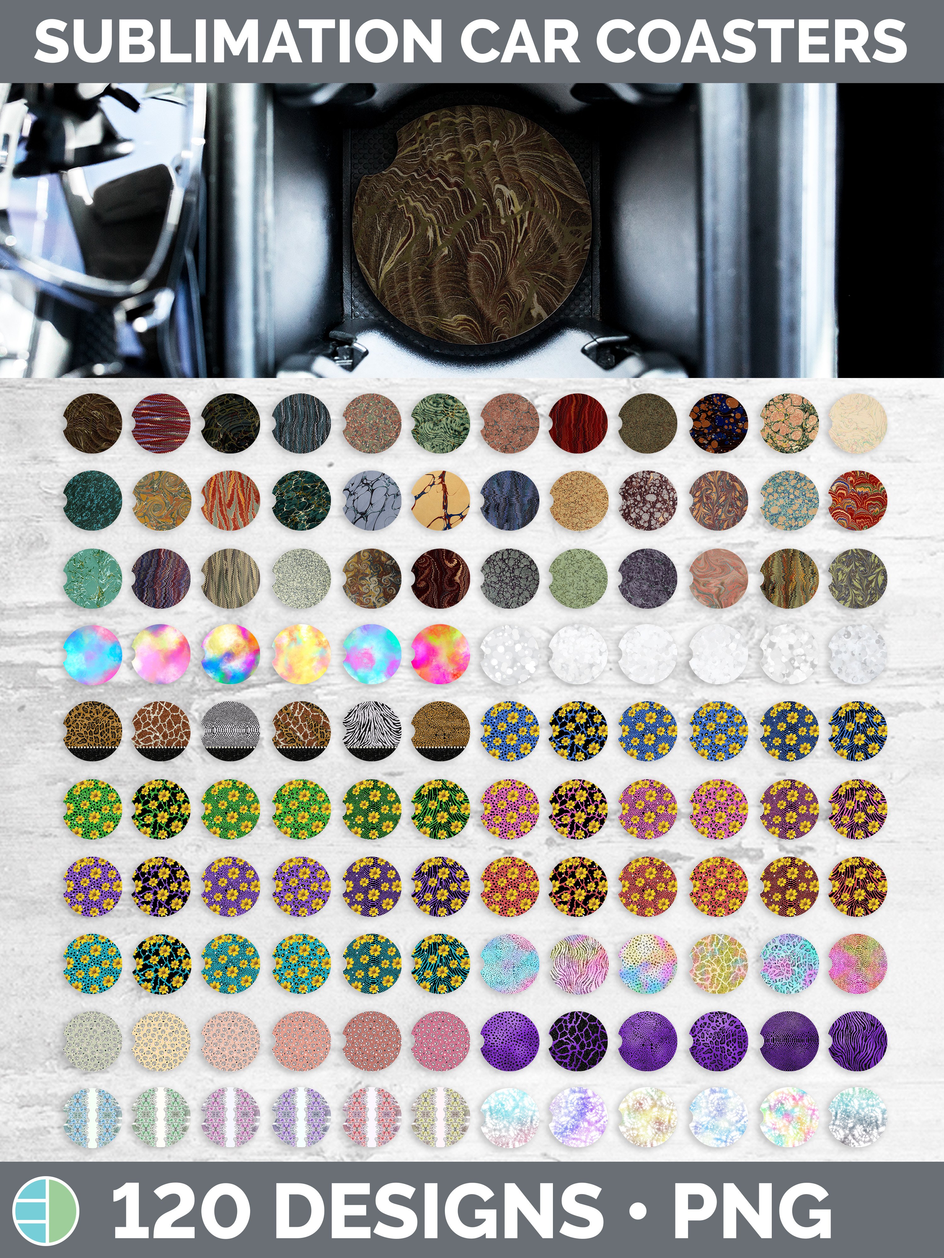 Car Coaster Sublimation Designs | Best Sellers Mega Bundle