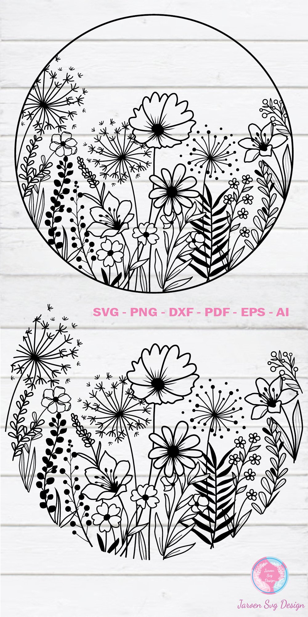 Wildflower Svg, Flower Meadow Svg, Flowers Svg