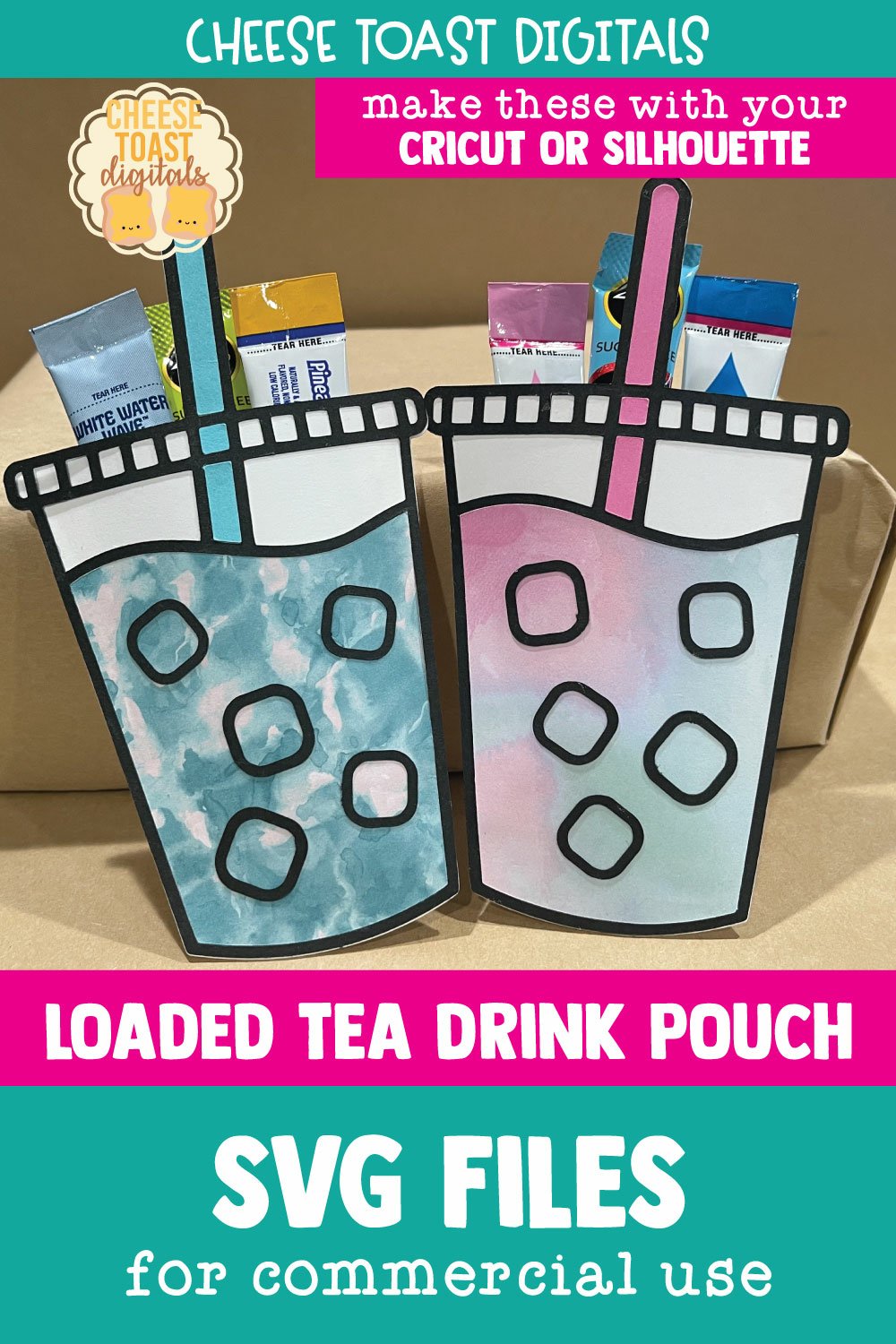 Loaded Tea Gift Card Holder SVG Cardstock Drink Mix Pouch