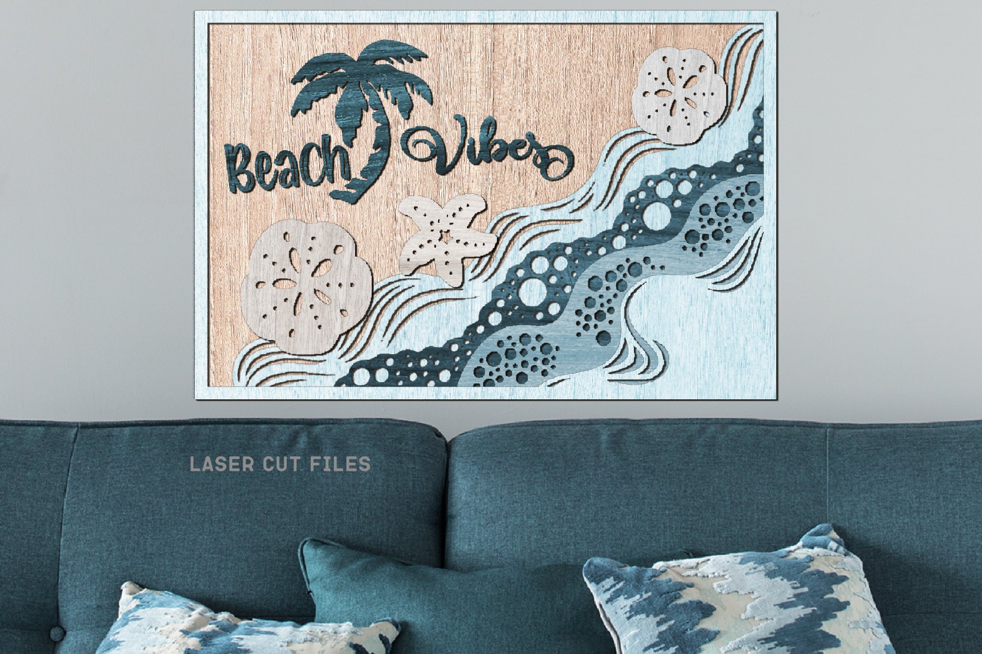 Beach Vibes Sign SVG Laser Cut Files Palm Beach SVG