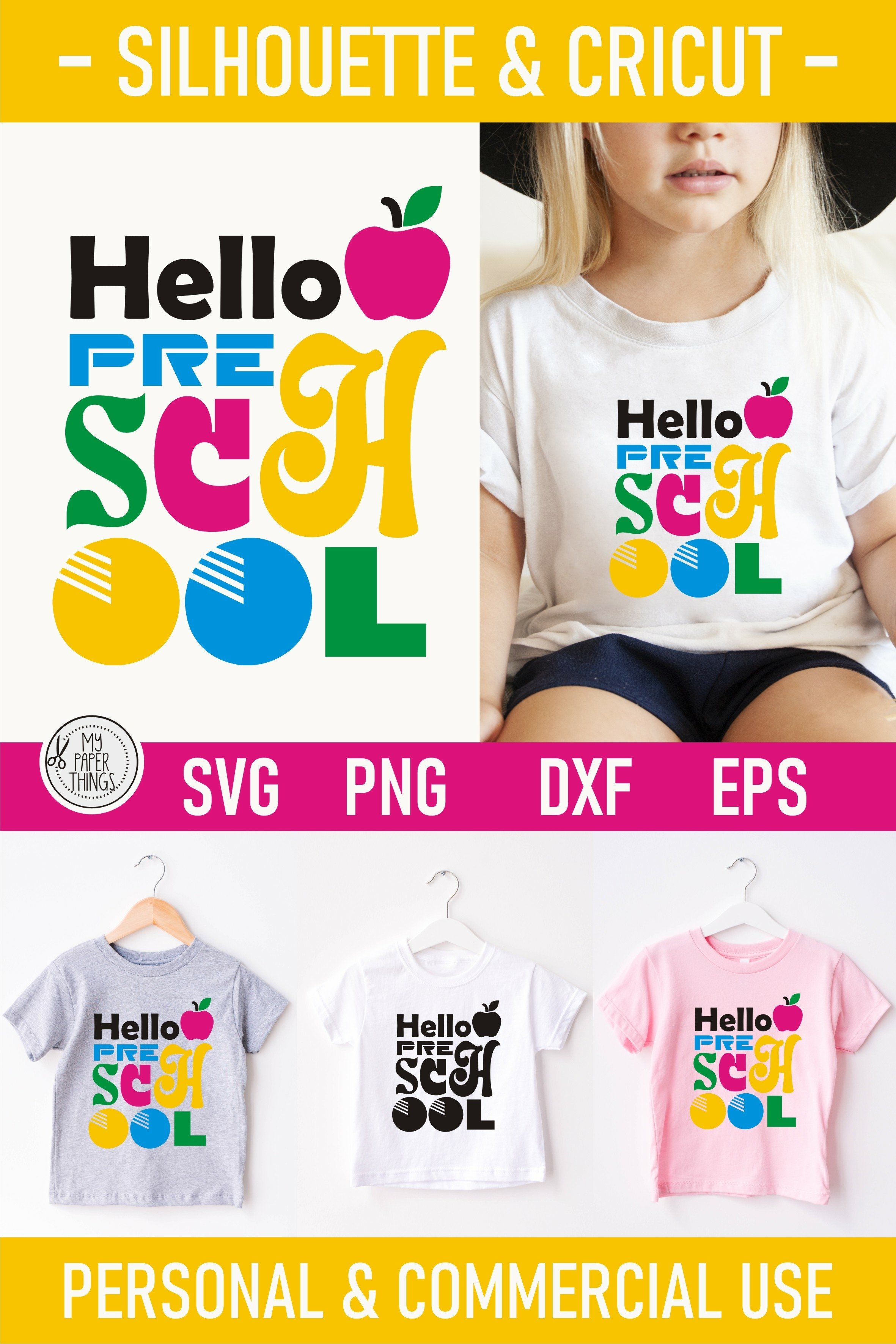 Hello Preschool Svg and Back To School Png