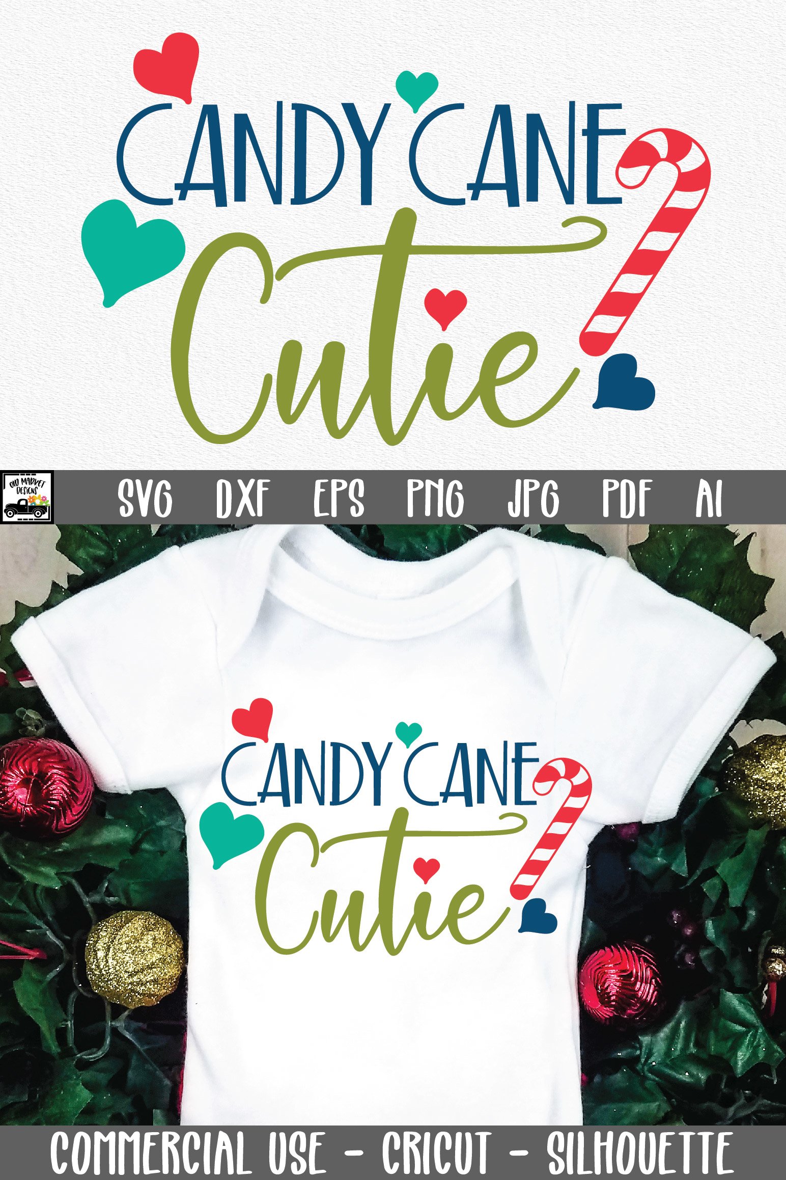 Christmas SVG Cut File - Candy Cane Cutie SVG File