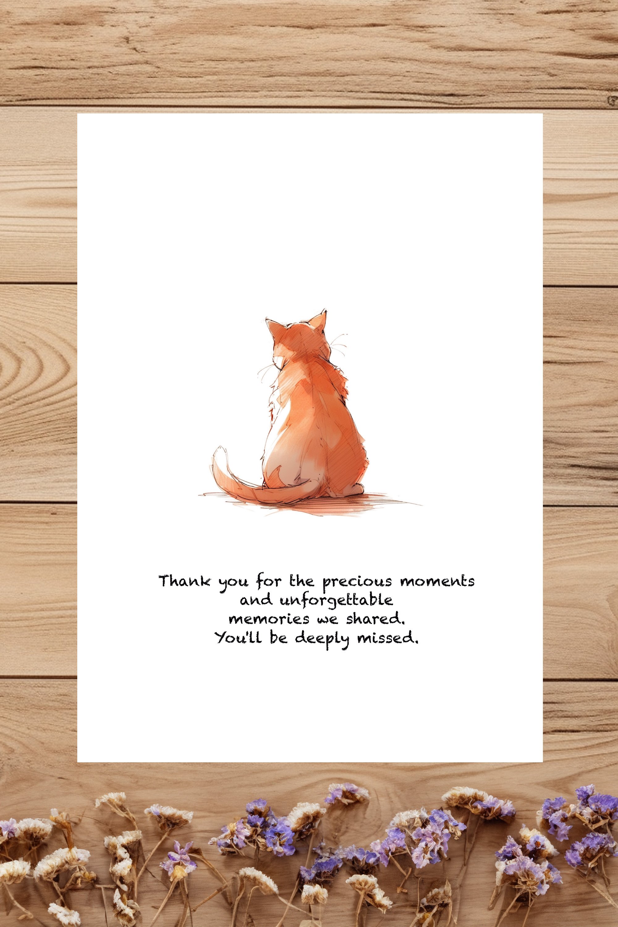 Cat sympathy e-card for print