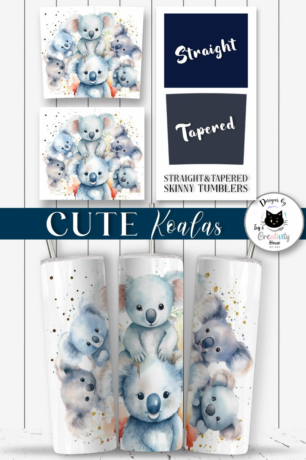 Cute Baby Koalas Tumbler Wrap Baby Animal Tumbler Design