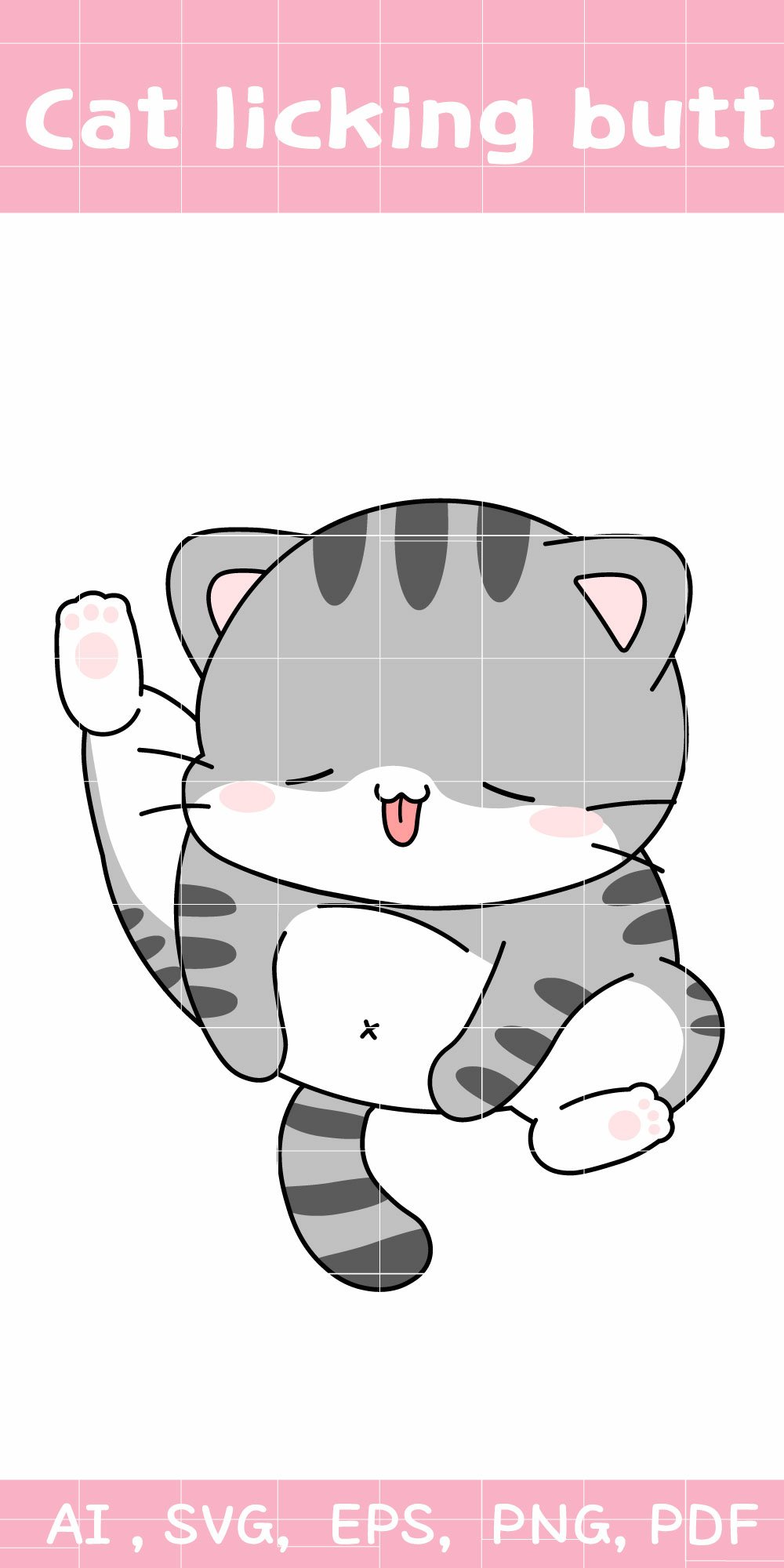 Cat licking butt, Taddy cat