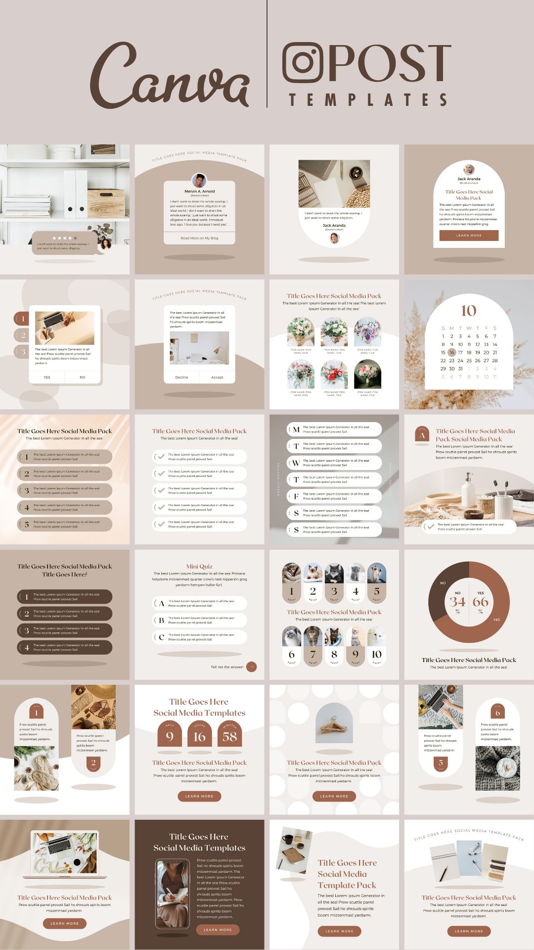 Instagram Template Canva Post Shadow - Animated Social Media