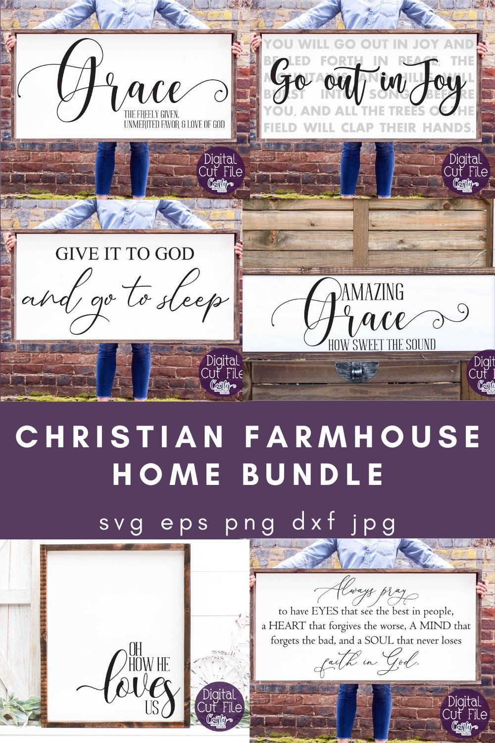 Farmhouse Sign Bundle #2 |Christian Religious Home Decor Svg