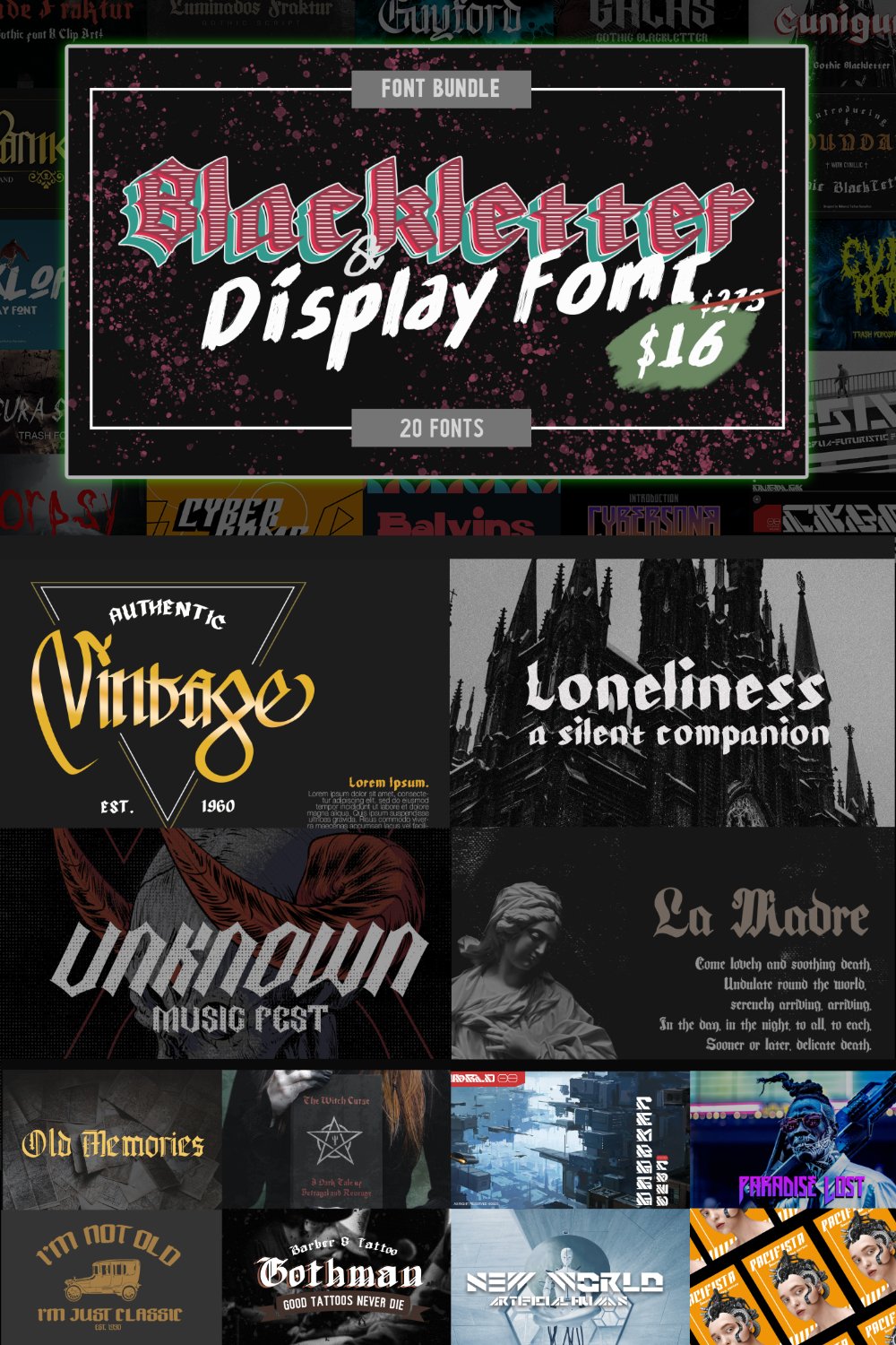 Blackletter and Display Fonts Bundle