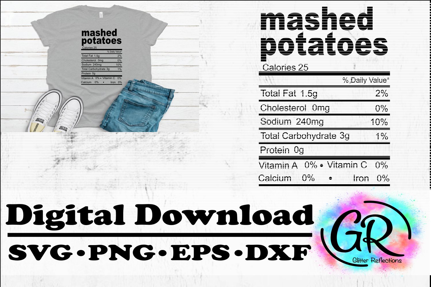 Mashed Potatoes Svg Nutrition Facts Svg Shirt (1047835)