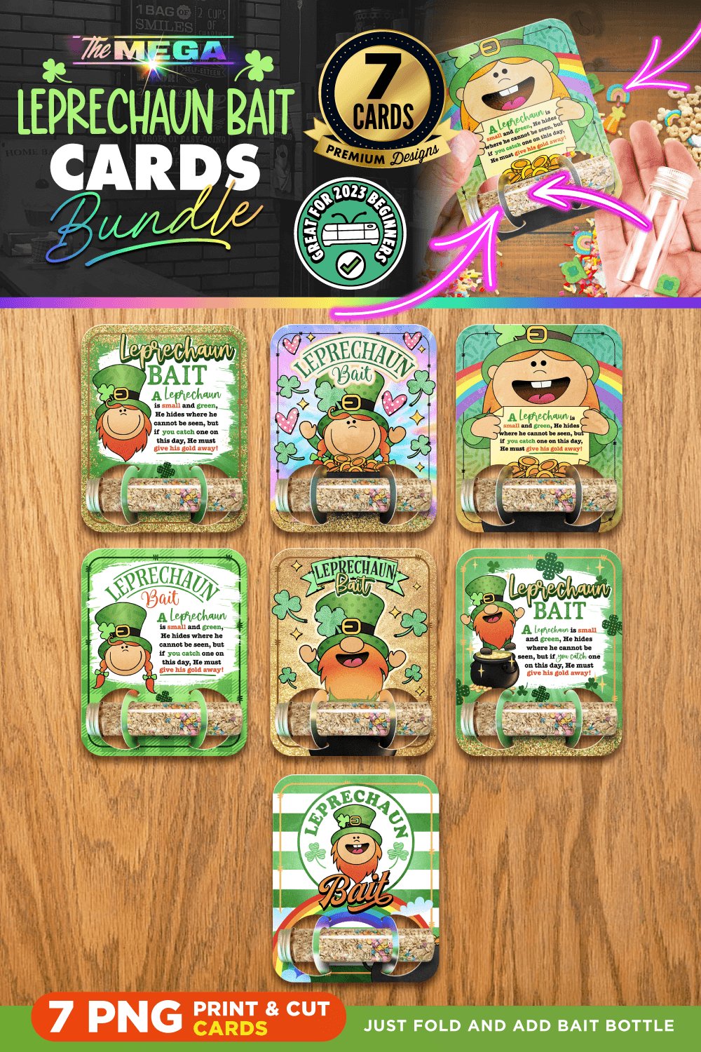 Leprechaun Bait Cards Bundle | Printable PNG Cards