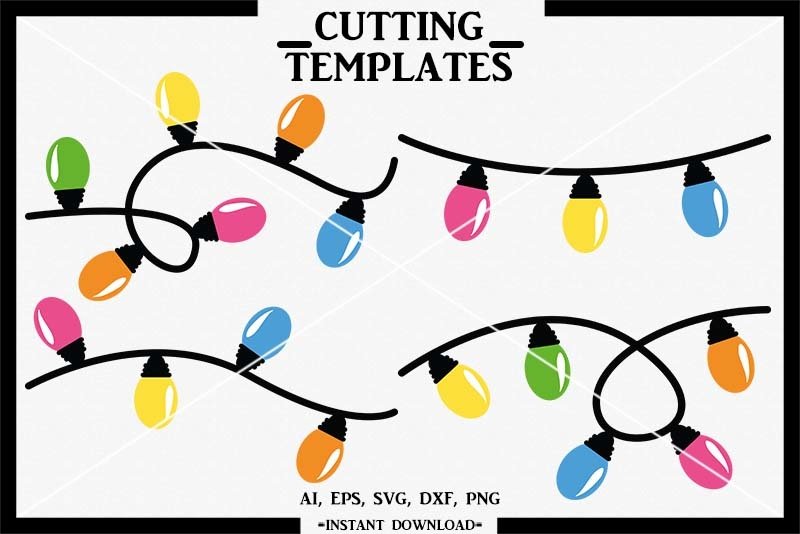 Christmas Lights SVG, Christmas, Cameo, Cricut, Cut File