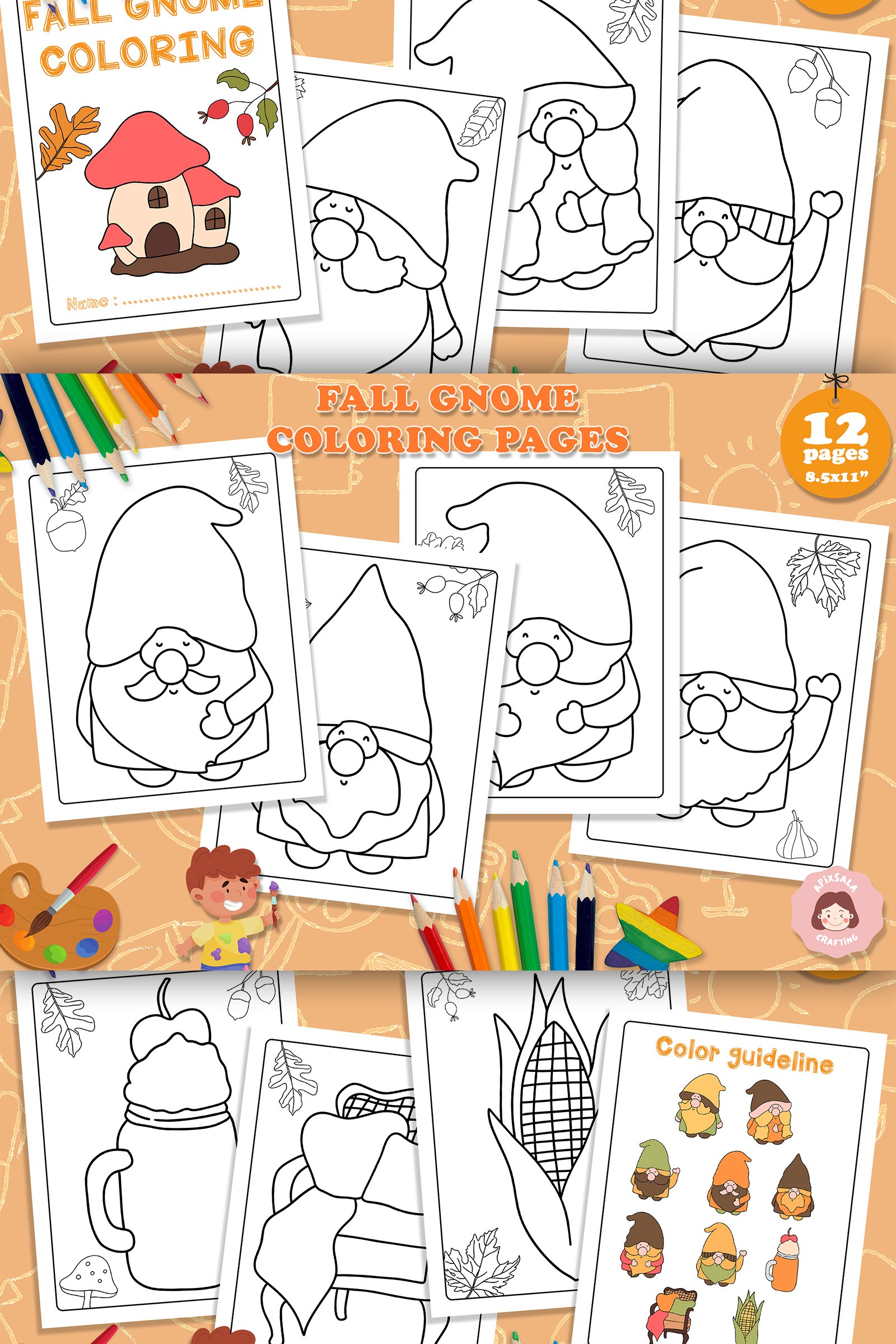 Fall Gnome Kids coloring pages | kids coloring (2197897)