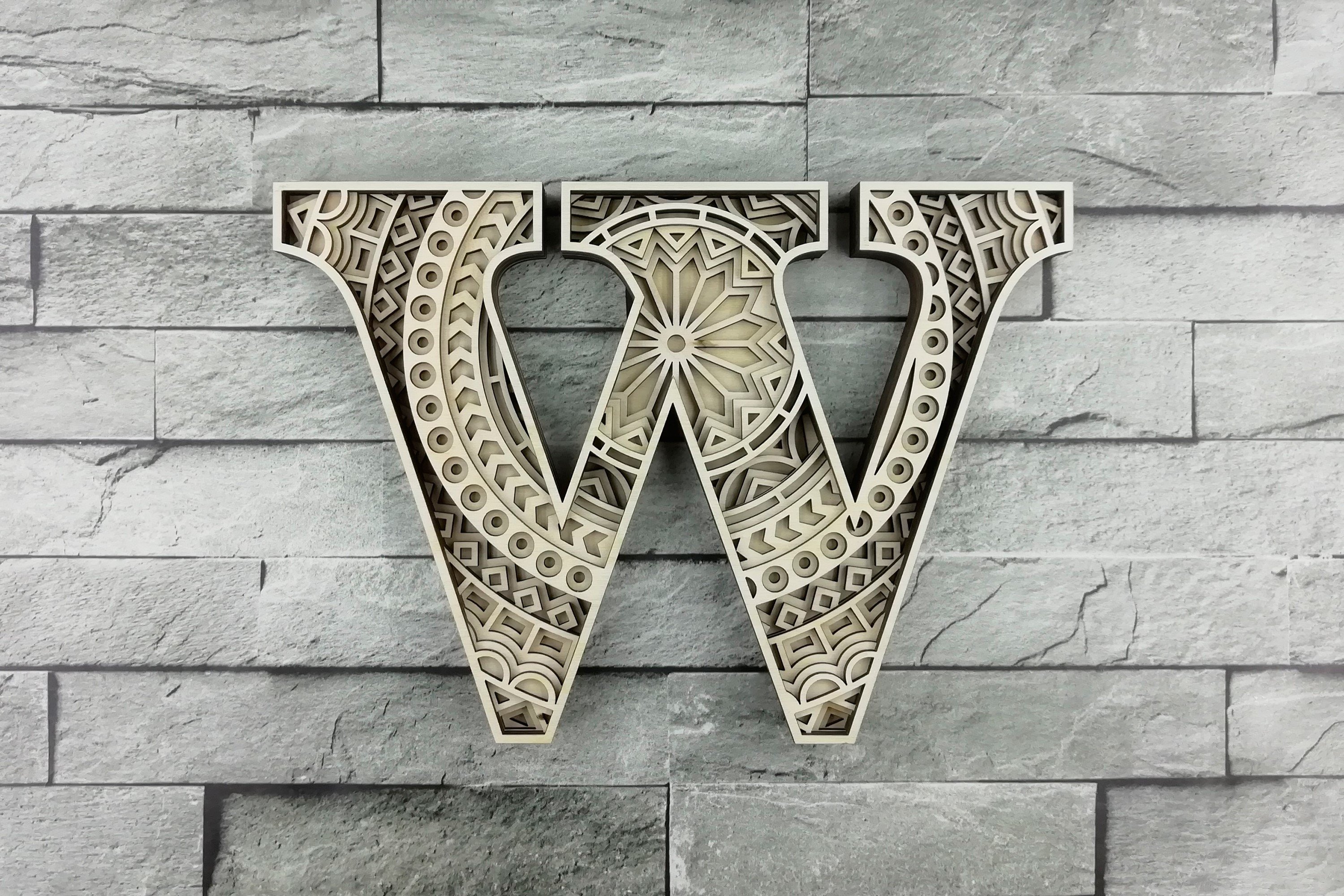 Layered Letter W, Layered letters SVG, Multilayer (898095)