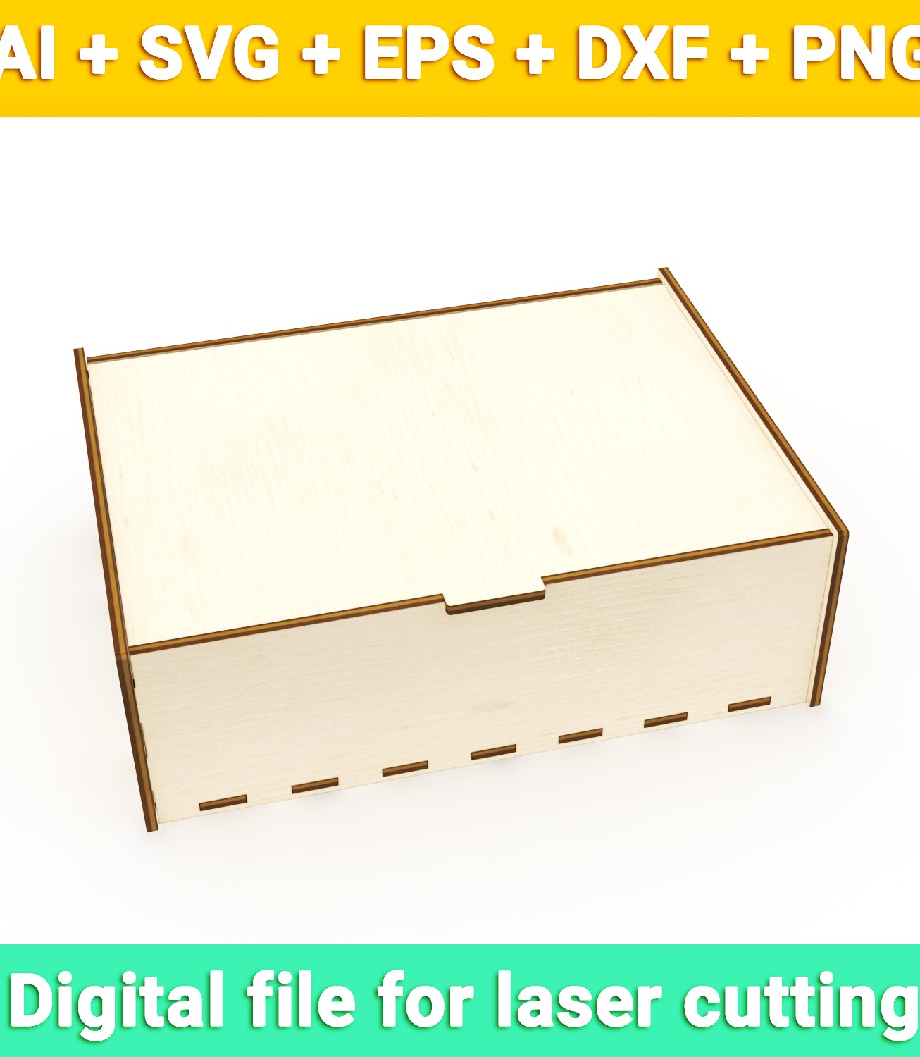 Hinged lid box option vector for CNC svg vector file