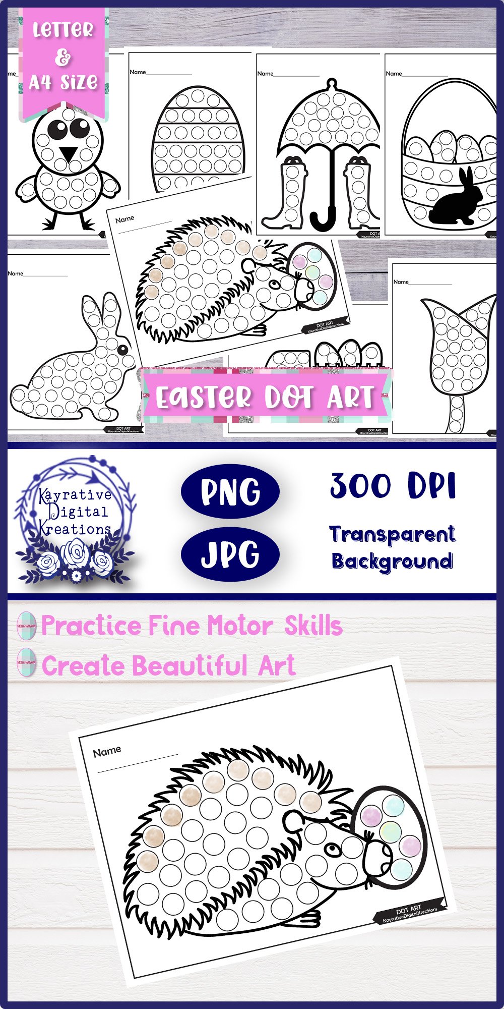 Easter Dot Art - Preschool Printables