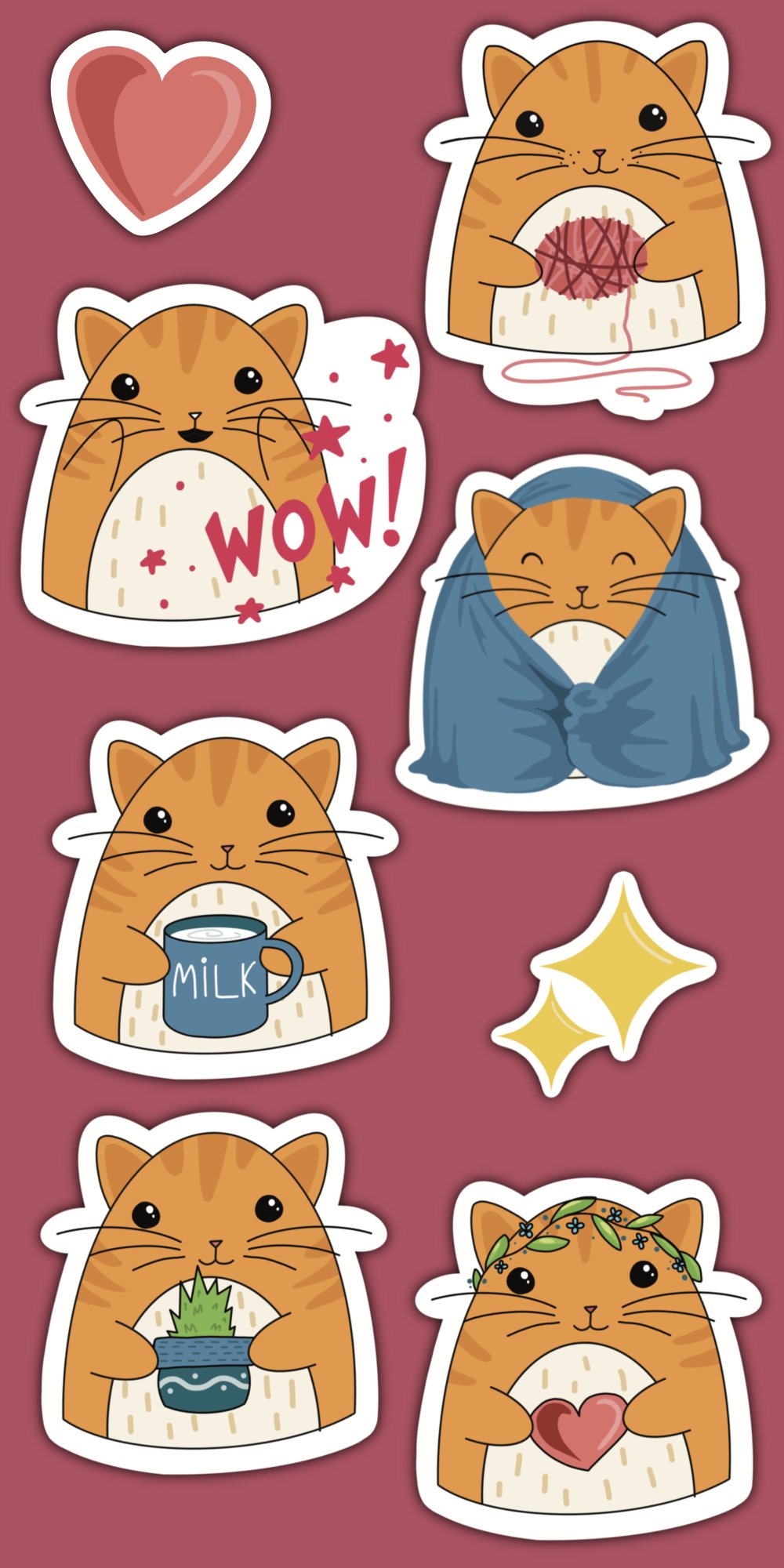 Cute kitty sticker pack