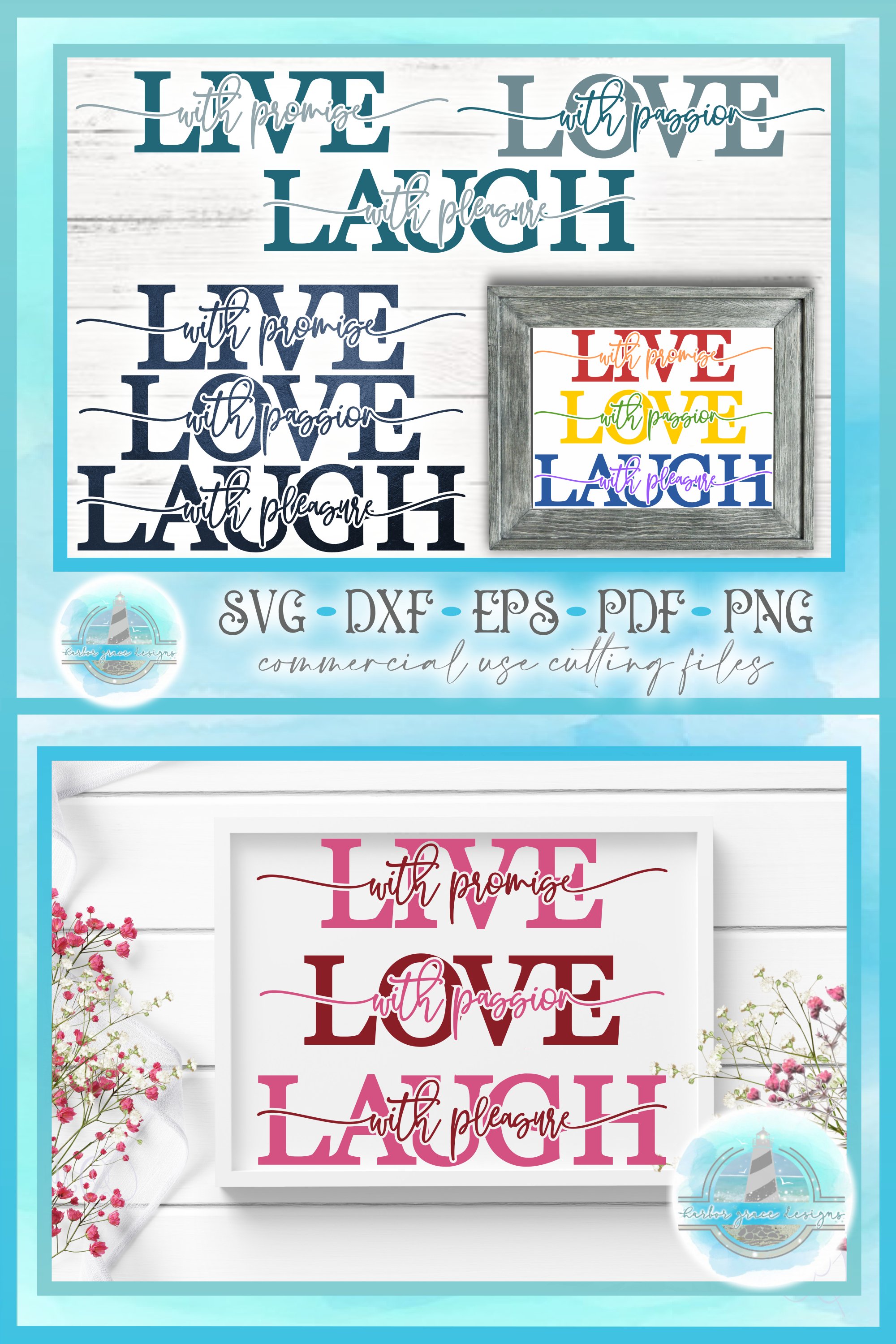Live With Promise Love With Passion Laugh with Pleasure SVG, image size:2000x3000