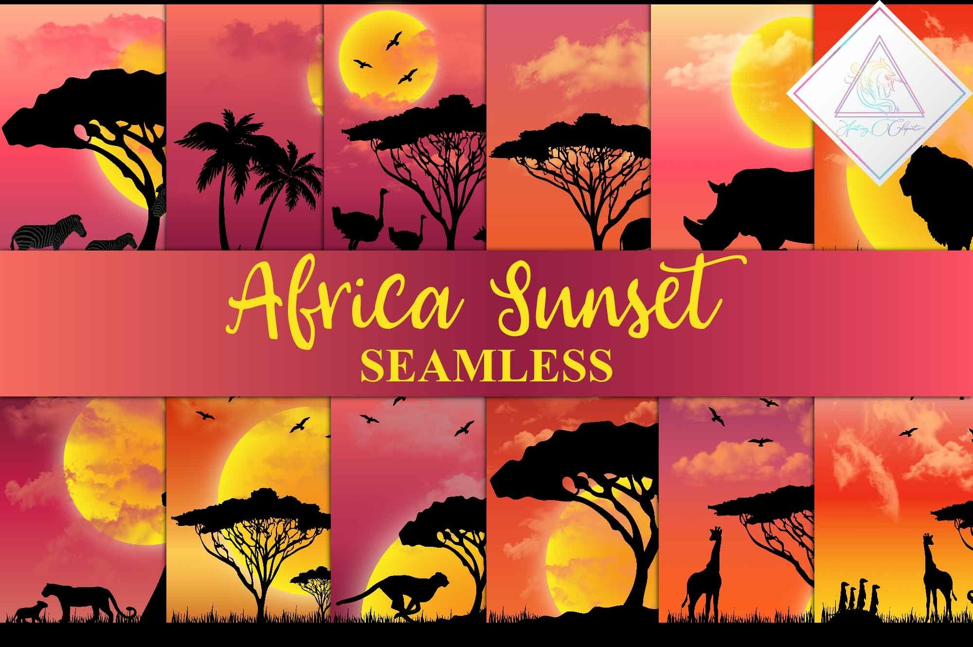 Africa Sunset Digital Paper