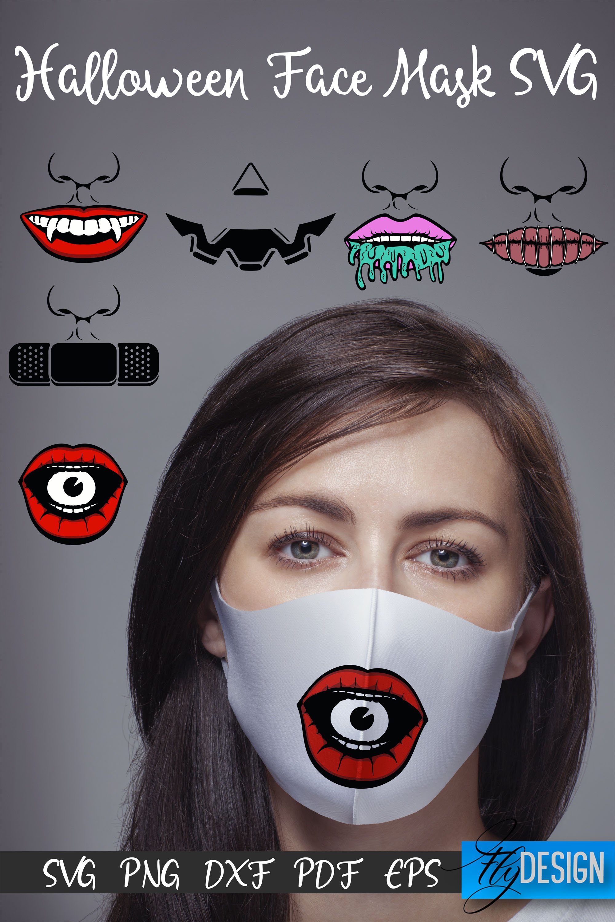 Halloween Face Mask SVG. Face Mask Designs. (1573696)