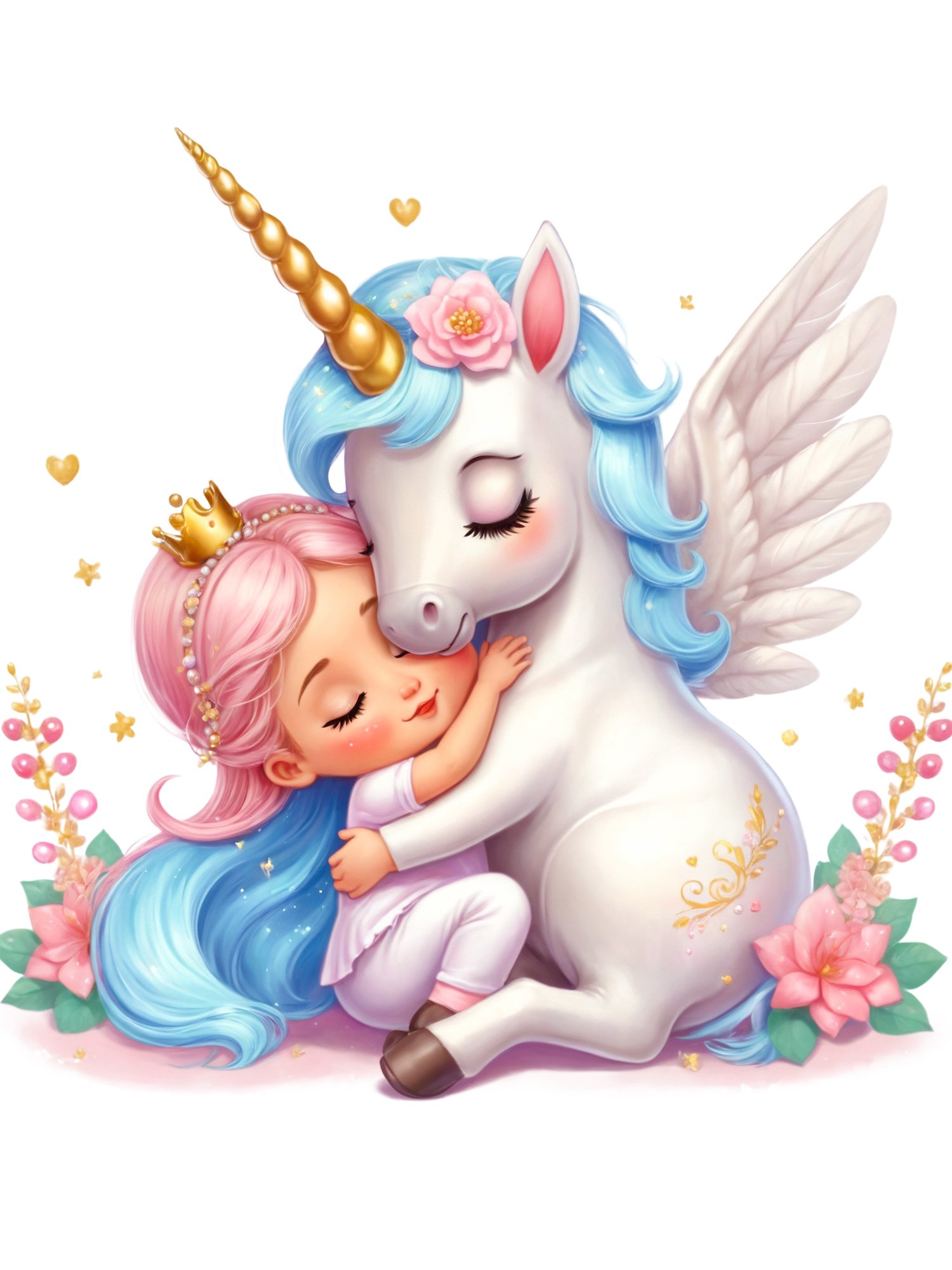 Disney Princess and Unicorn Cute Cartoon Art, Clipart Png