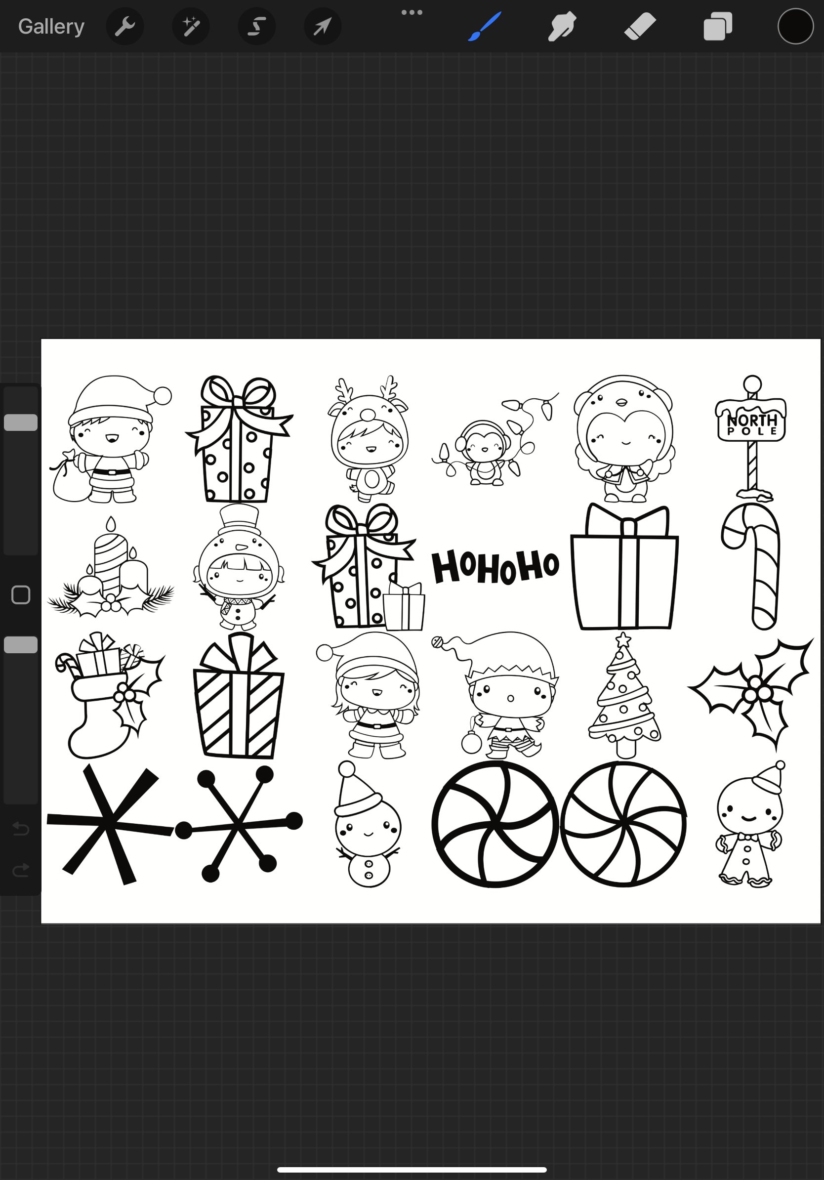 Christmas Winter Elements Procreate Brush Stamps (2250635)
