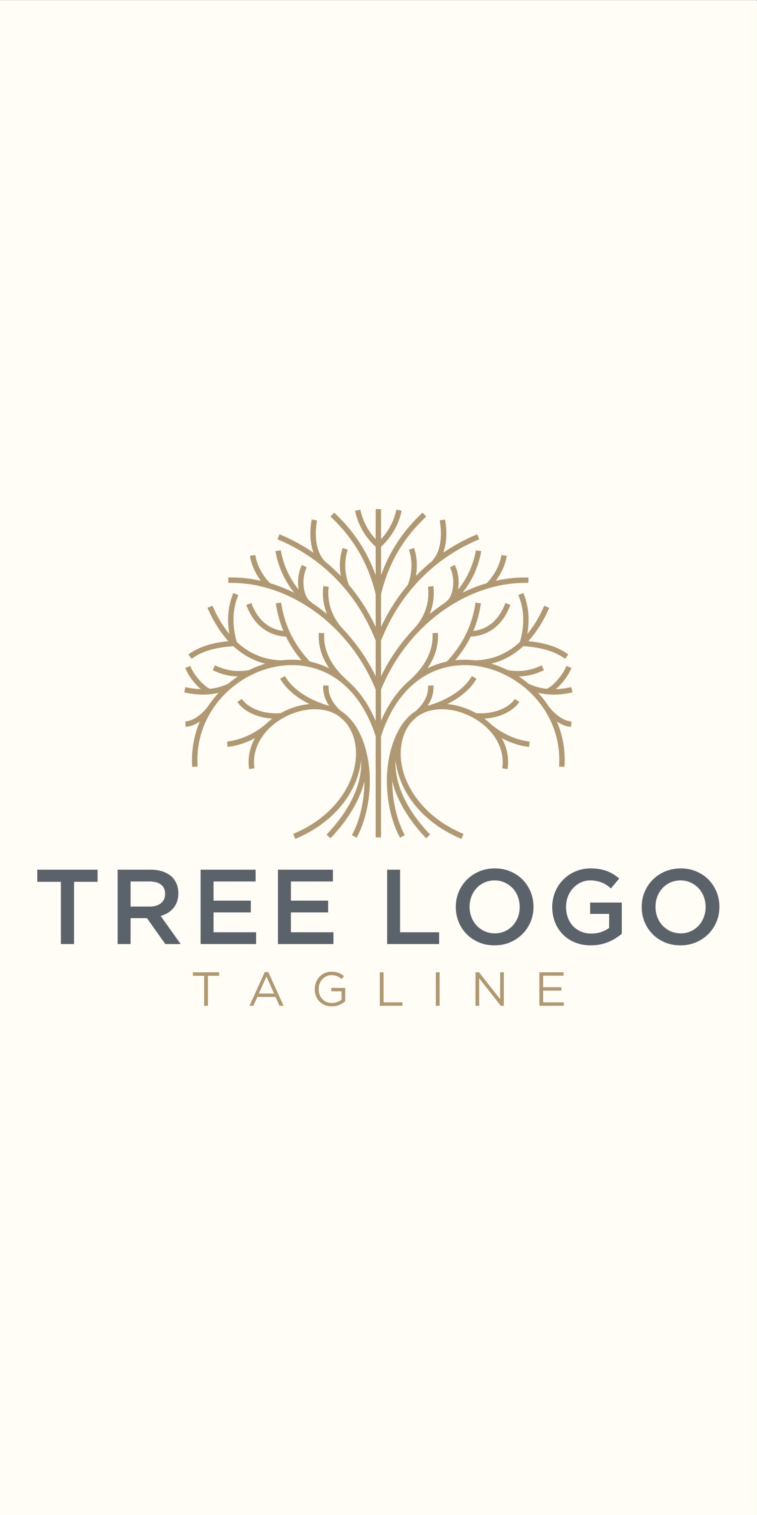 Circle Tree vector logo this beautiful tree