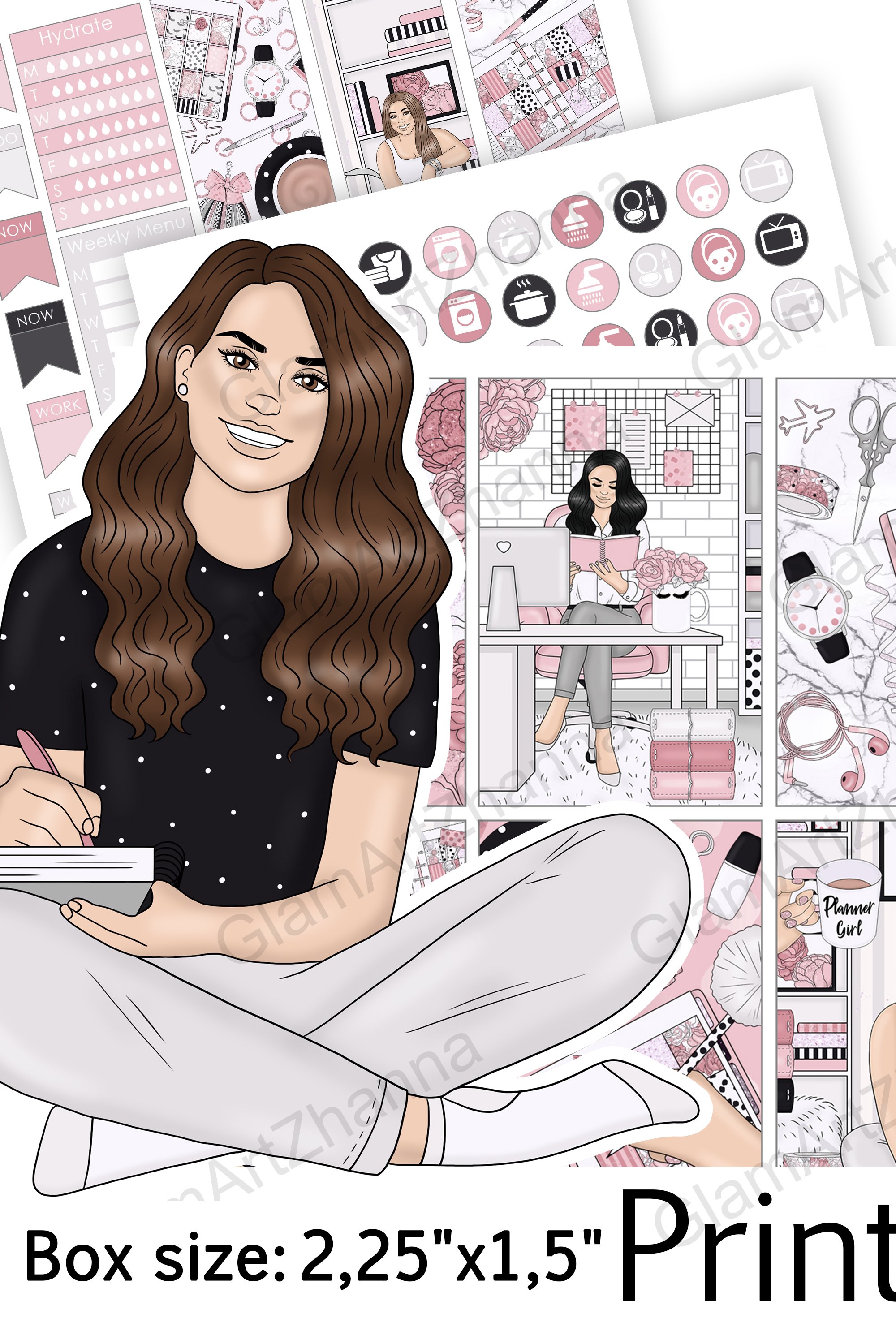 Planner Girl Printable Stickers Box Size (809622)