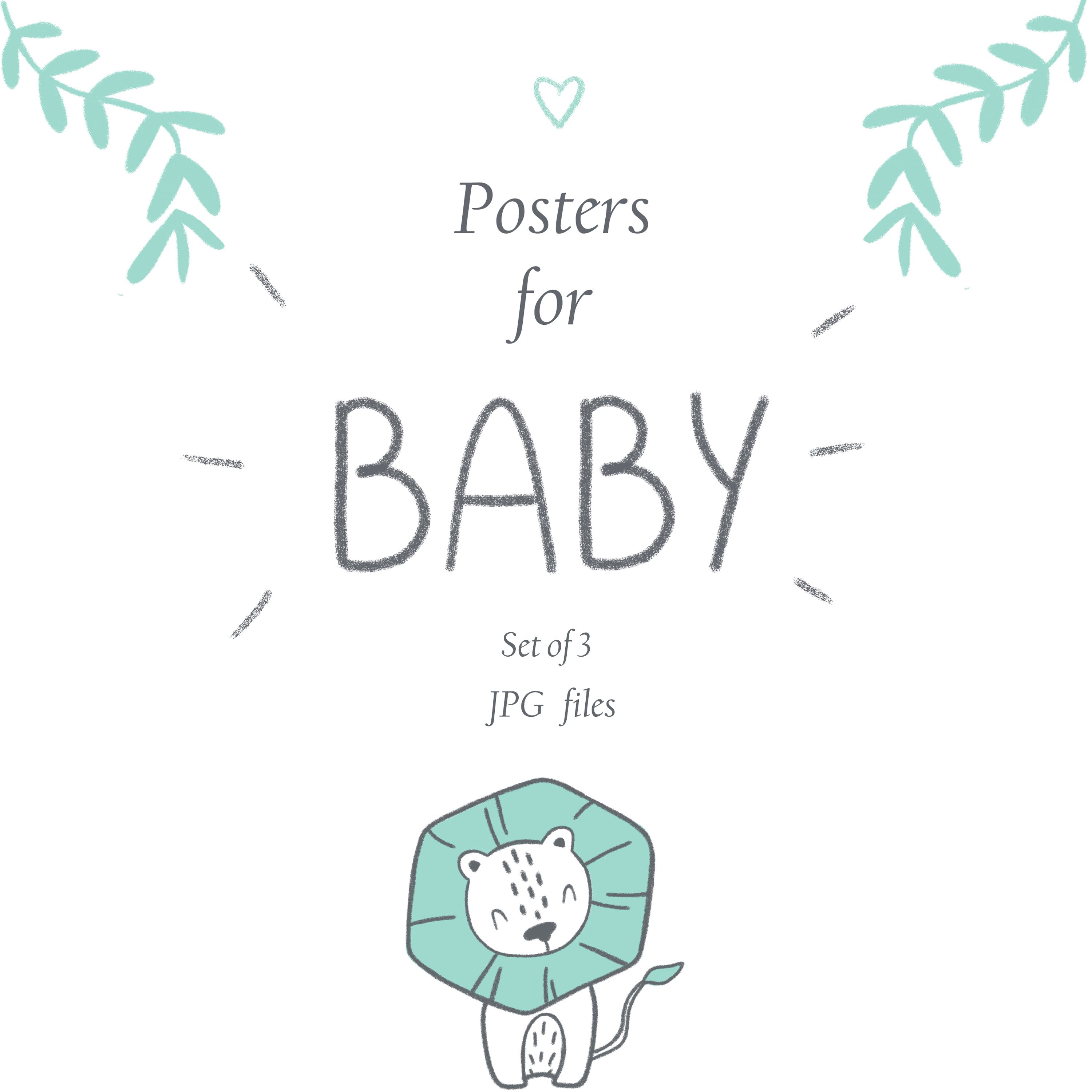 Printable nursery room posters, set of 3