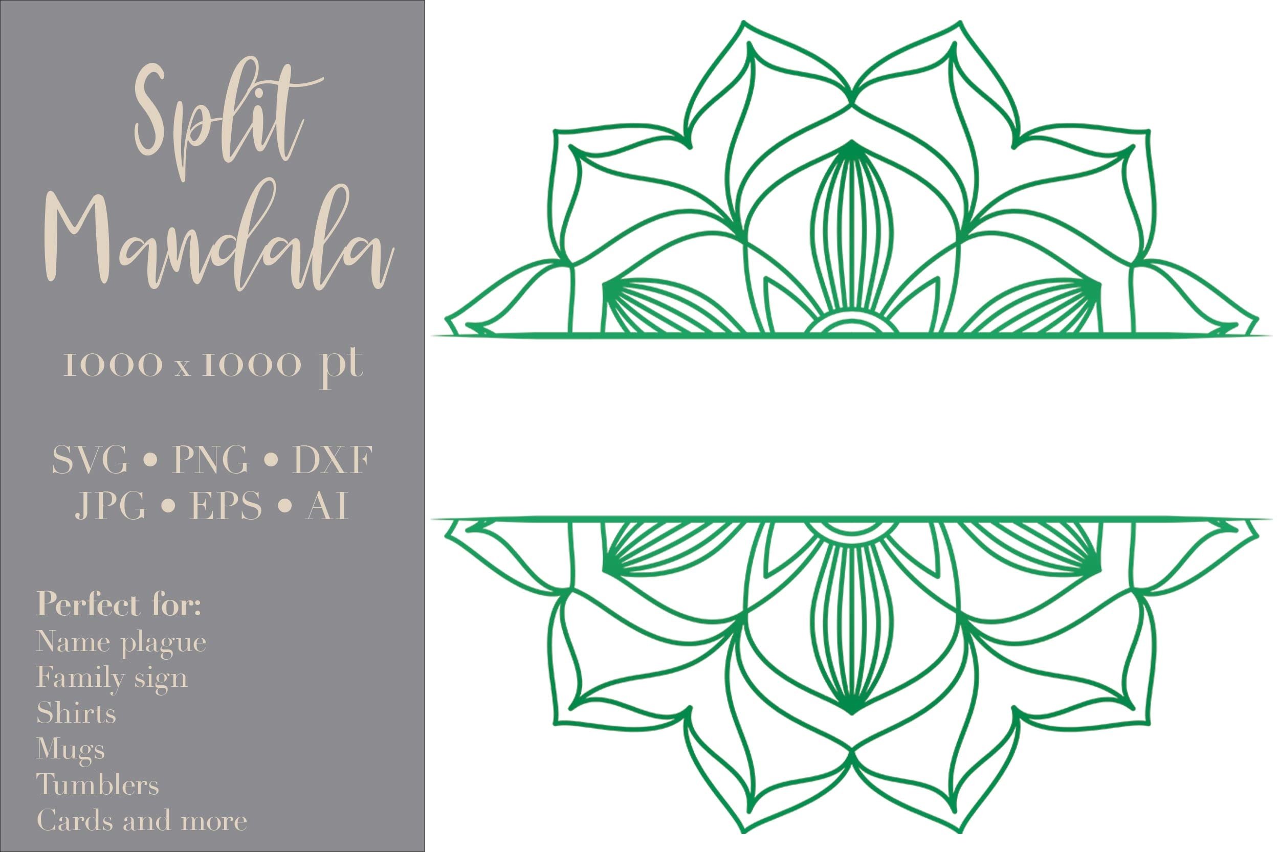 Split Complementary Mandala Mandala SVG Bundle with Split Mandala Full-Half (1112263)