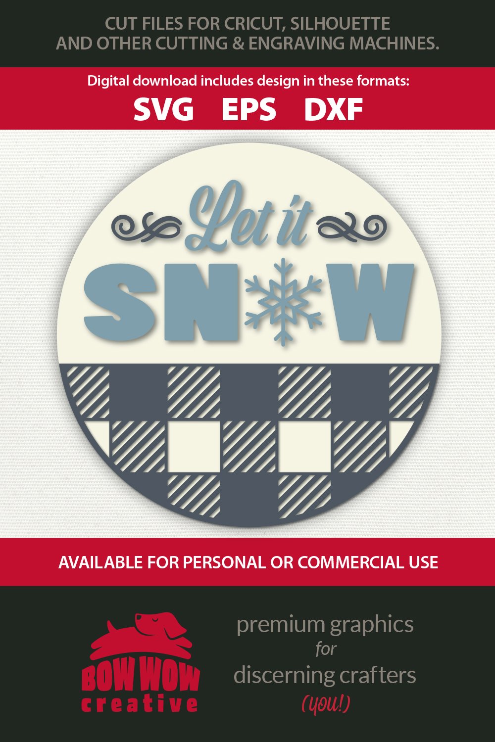 Let it Snow Laser Cut File for Round Front Door Sign