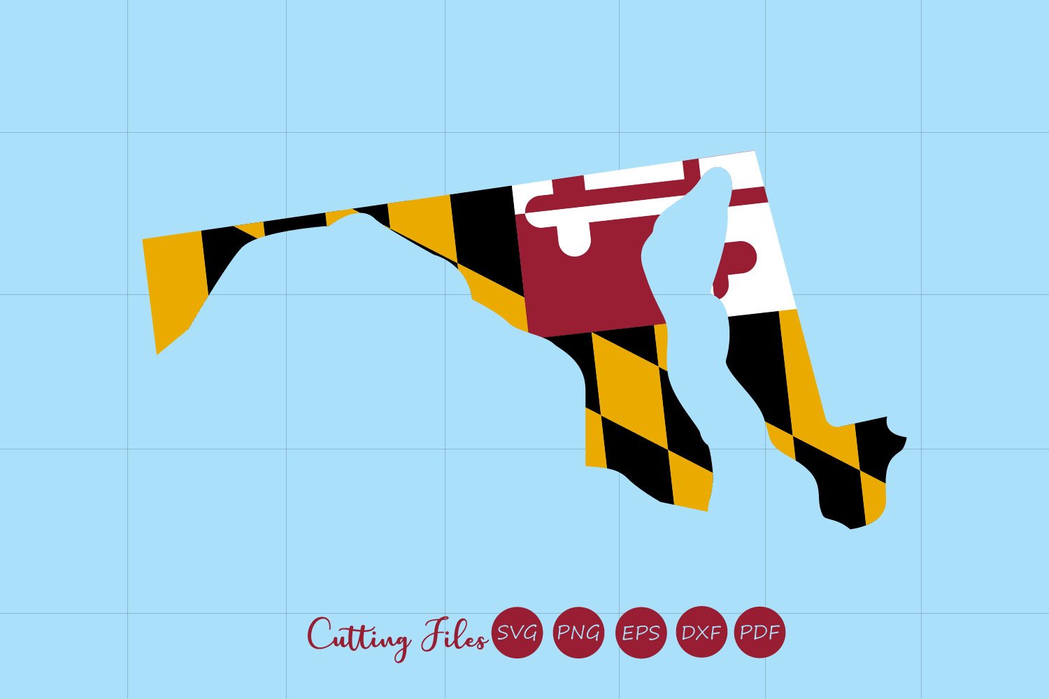 Maryland state with flag background