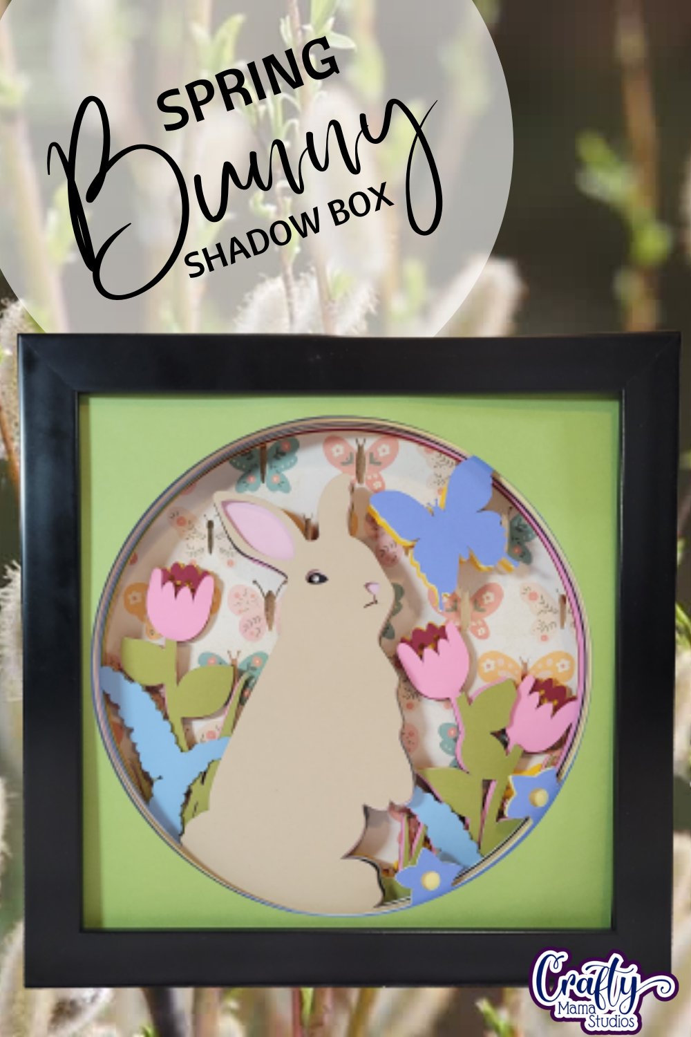 Easter Svg Shadow Box 3D Layered Spring Bunny Flowers File