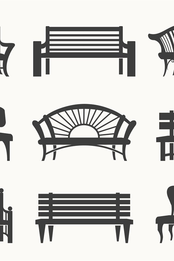 Outdoor benches icons