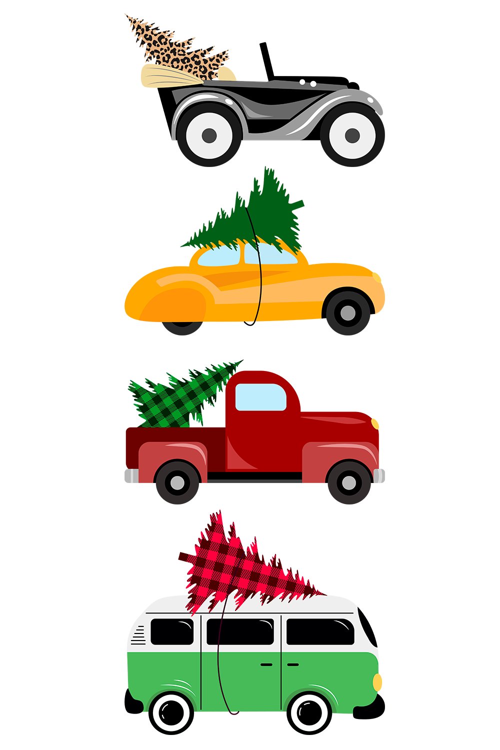 Download Christmas tree and truck svg clipart. Buffalo plaid print ...