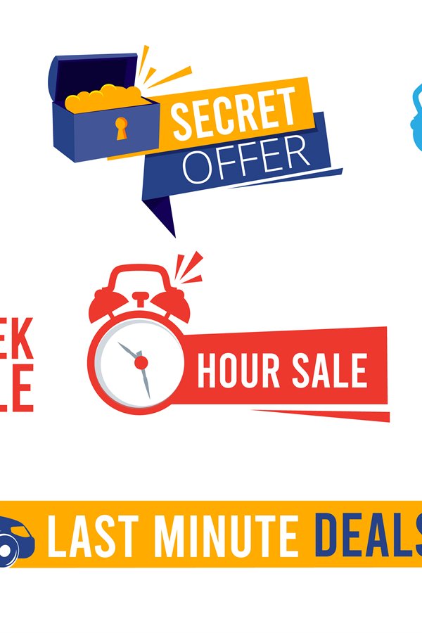 Last offers. Sale counter best time deals discount banners o